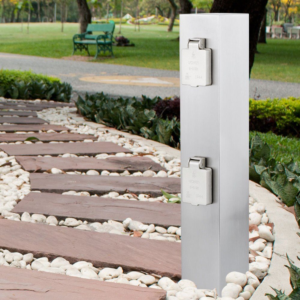 Ledino Steckdose, Vierfachsteckdose Außen Wetterfeste Steckdose IP44 Stromsäule Garten