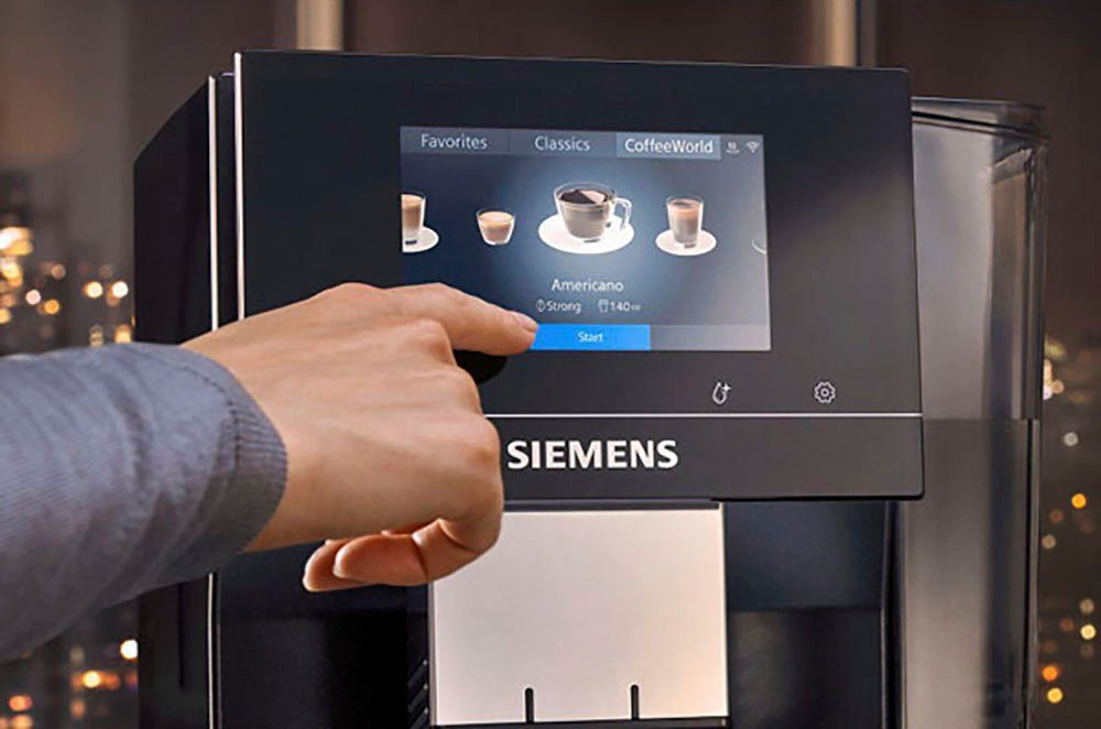 TP707D06, EQ700 Milchsystem-Reinigung bis Full-Touch-Display, 15 Profile speicherbar, classic SIEMENS Kaffeevollautomat