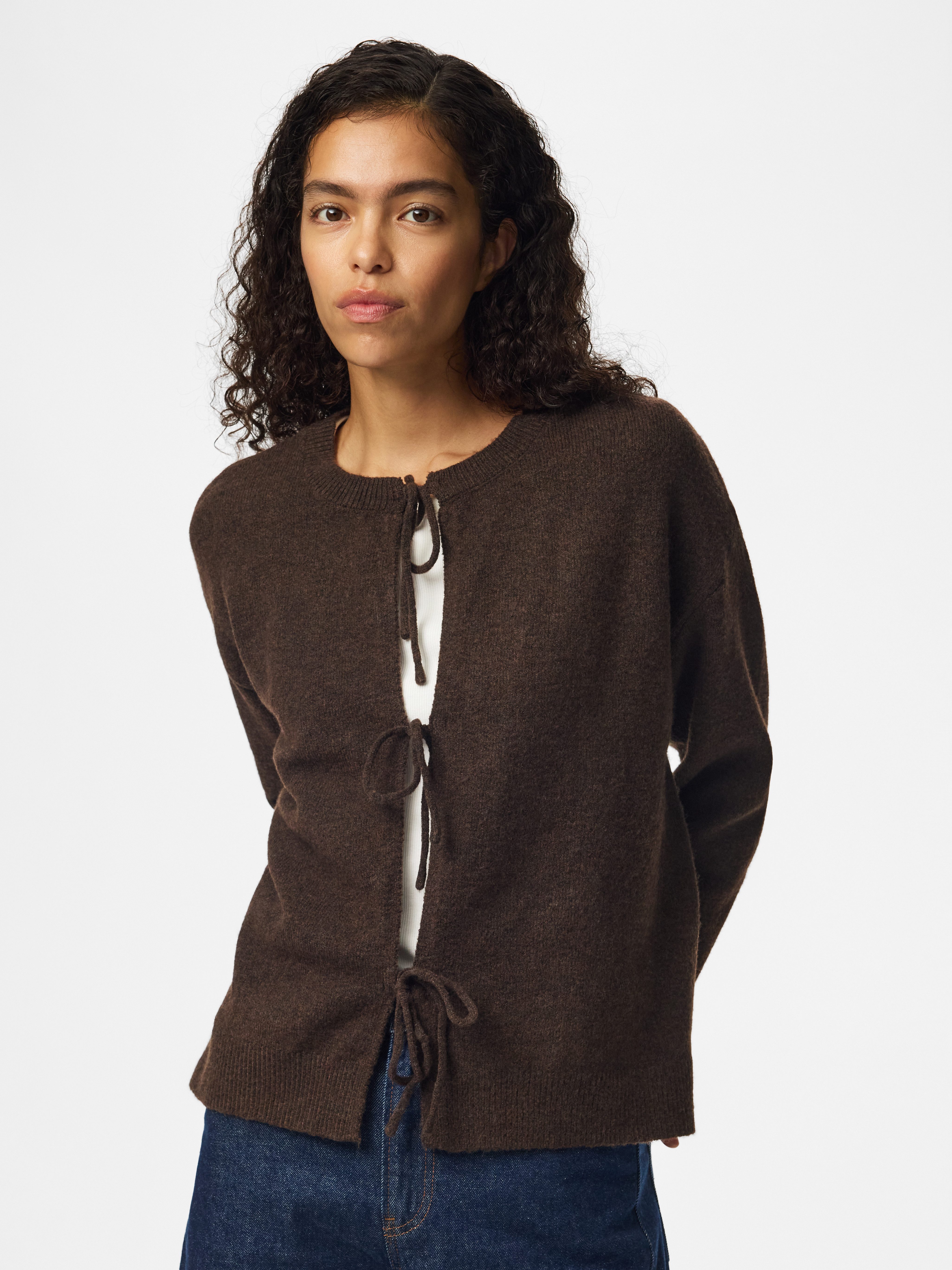 pieces Strickjacke PCSALLY REV FRILL CARDIGAN KNIT NOOS BC Materialmix