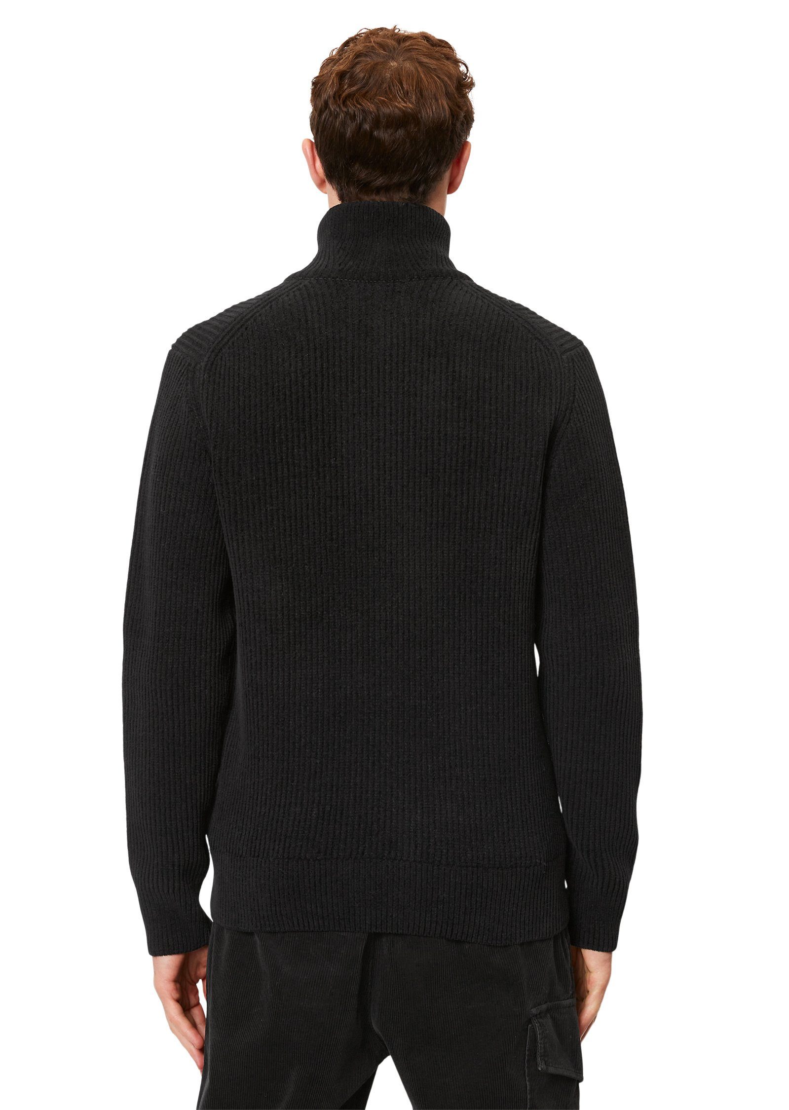 Marc O'Polo Organic aus Cotton-Chenille schwarz softem Cardigan