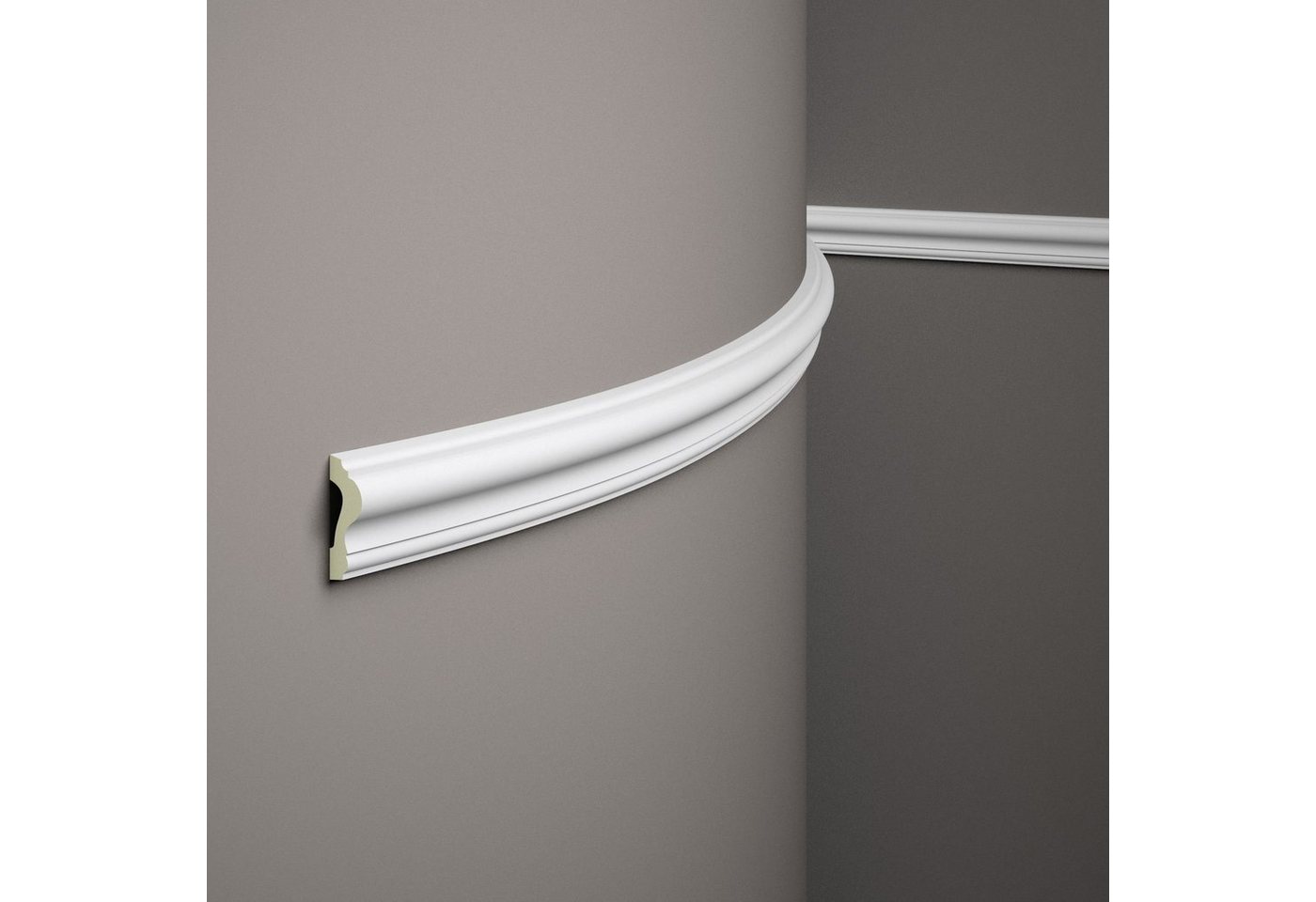 Thumbnail - Mardom Zierleiste flexible Wandleiste MDD346F Profoam 25 x 61 x 2000 mm Weiß biegsam, Kleben, Polyurethan