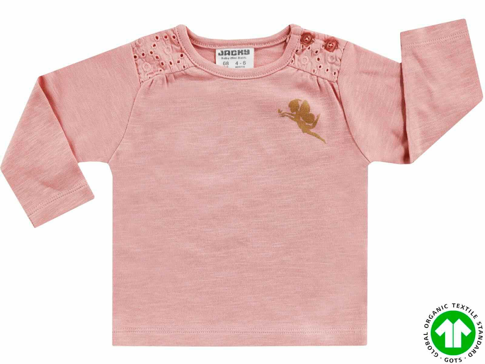 JACKY Langarmshirt Baby Mädchen Langarmshirt Baumwolle – weiches Shirt mit Knöpfen