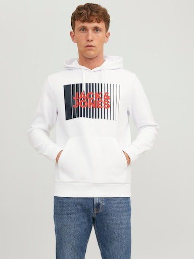 LOGO White PLAY SWEAT JJECORP NOOS Jones Kapuzensweatshirt HOOD & Jack