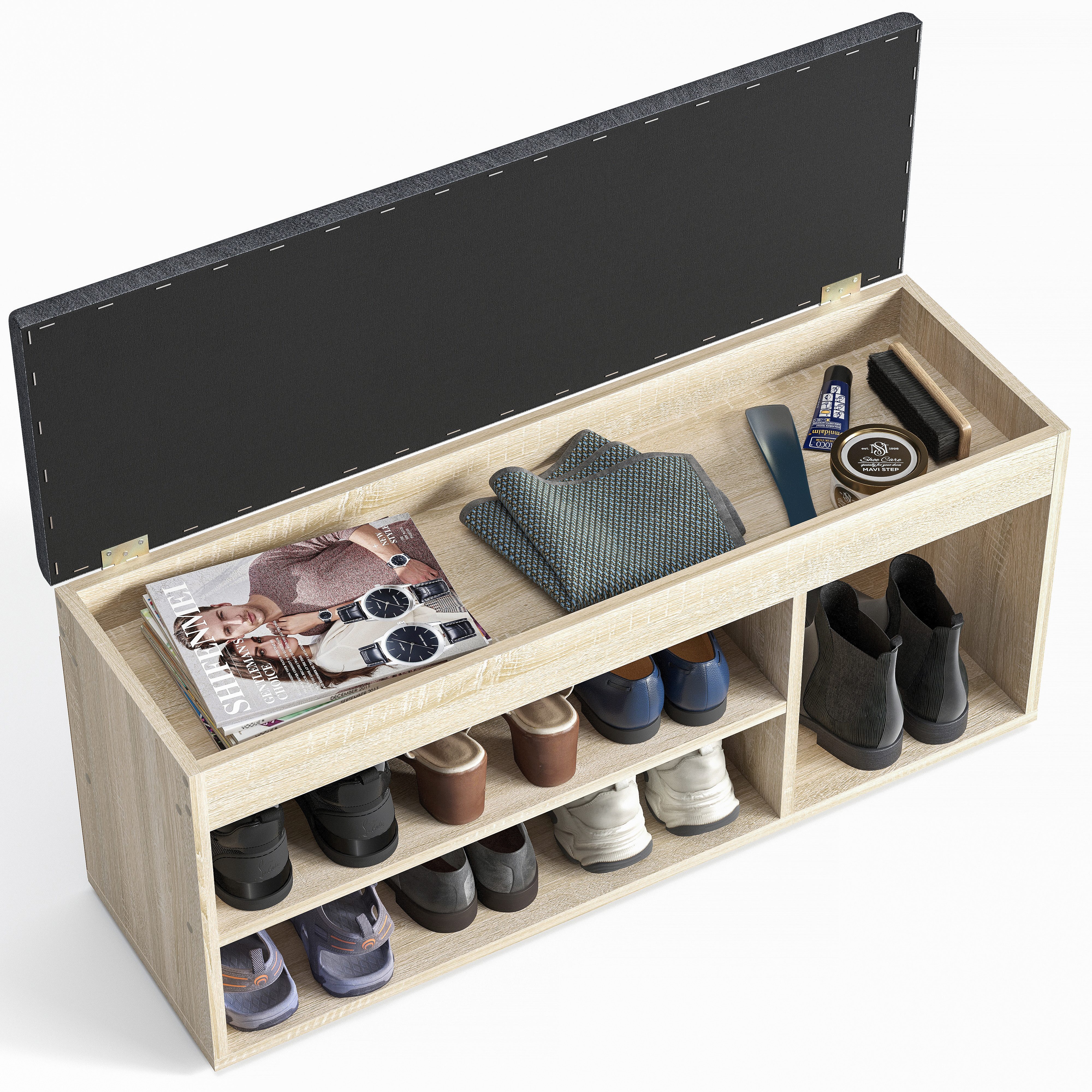 KOMTO Schuhbank Mit Sitzfläche Schuhregal Bank mit Stauraum Schuhschrank mi günstig online kaufen