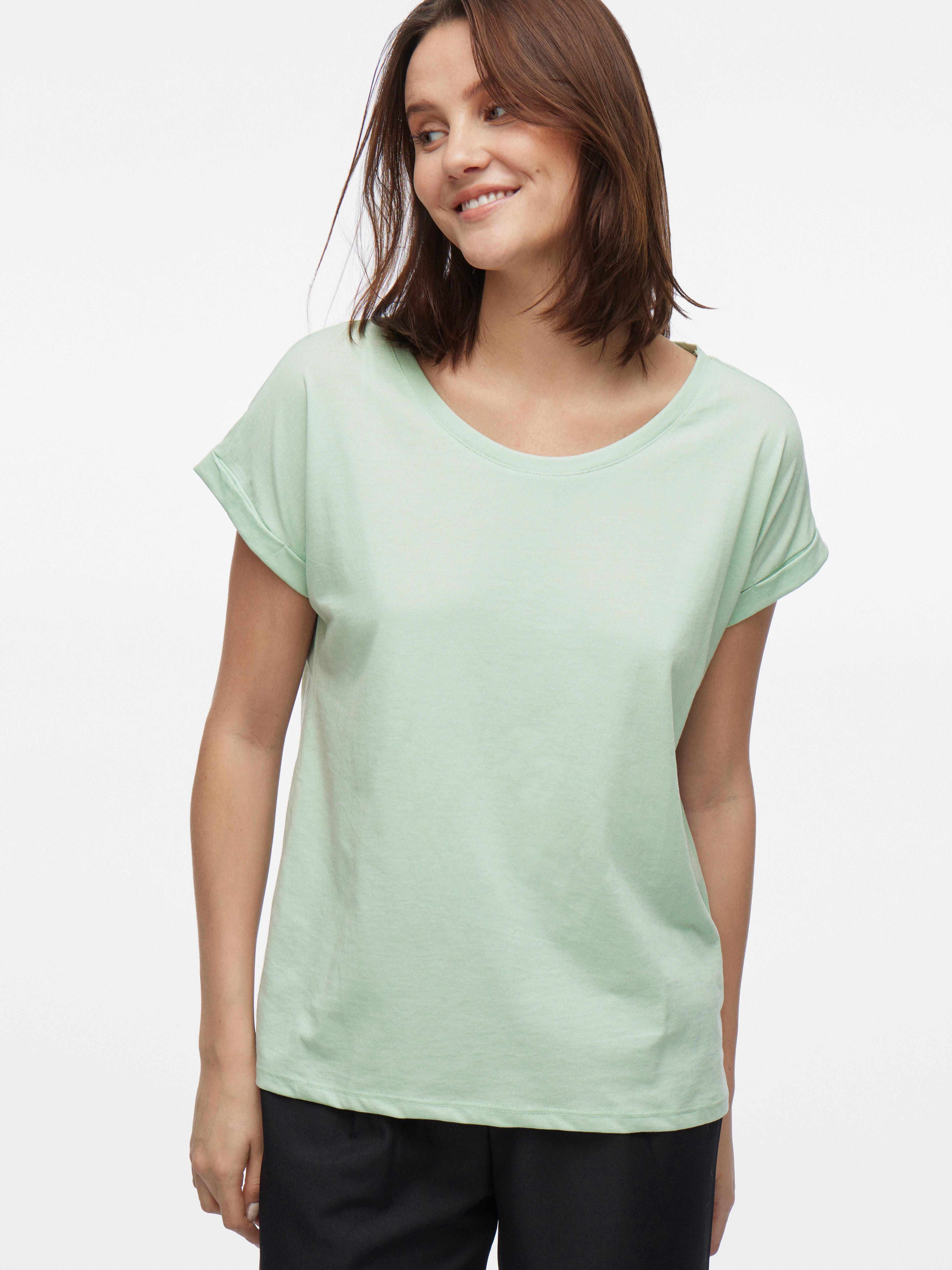 Vila Rundhalsshirt VIDREAMERS NEW PURE T-SHIRT/SU-NOOS Basic Damen-T-Shirt günstig online kaufen
