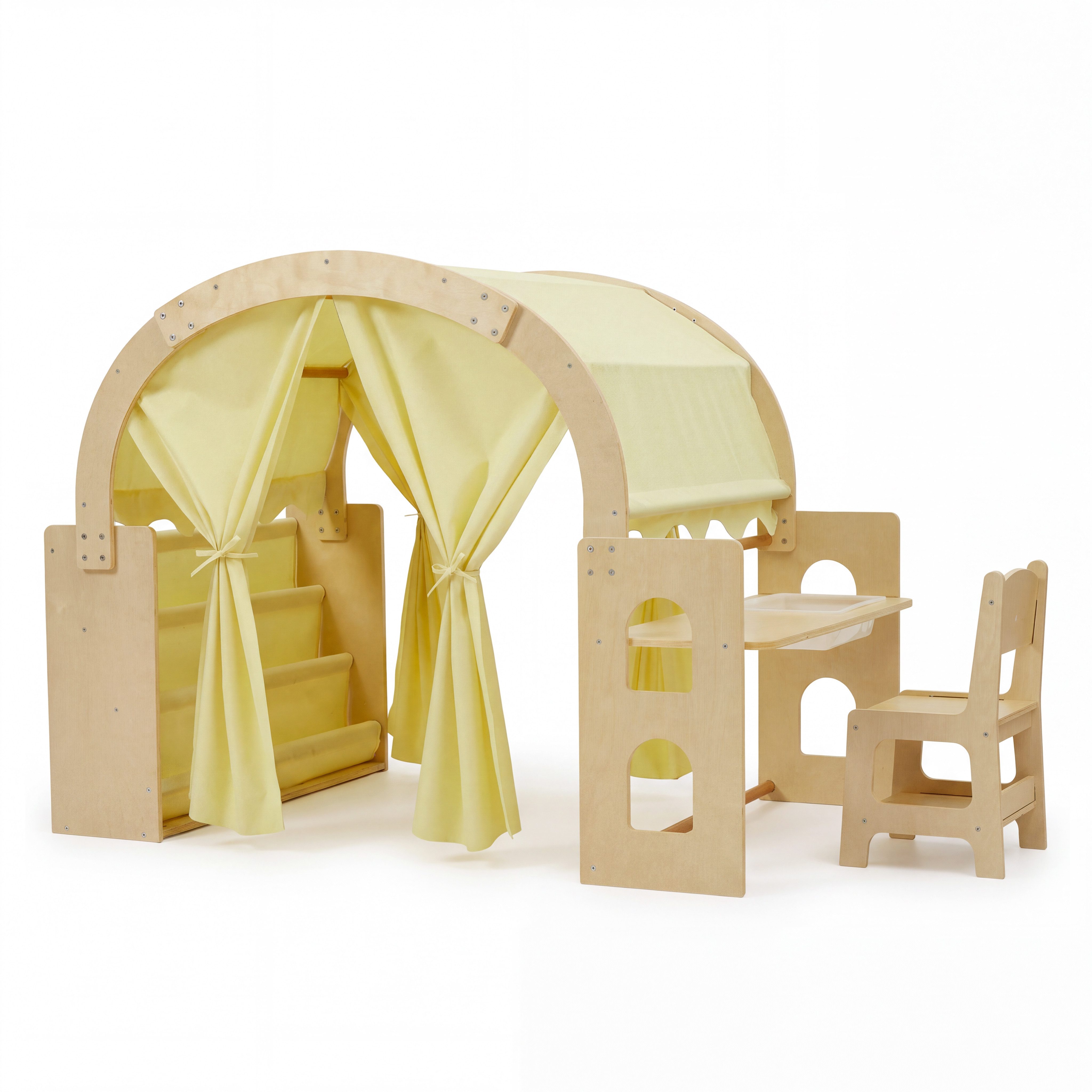 GarveeMore Spielzelt Kinder Spielzelt aus Holz, Spielhaus für Kinder, Indoor Holz Spielhaus für Kinder zum Lesen, Spielen und Träumen