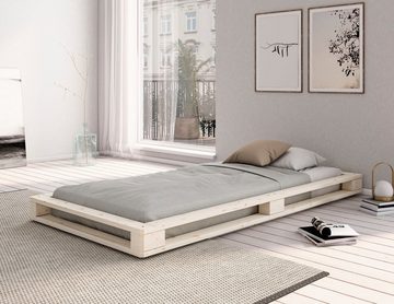 Home affaire Palettenbett "PALO " BESTSELLER!, Bodenbett, zertifiziertes Massivholz (Kiefer)