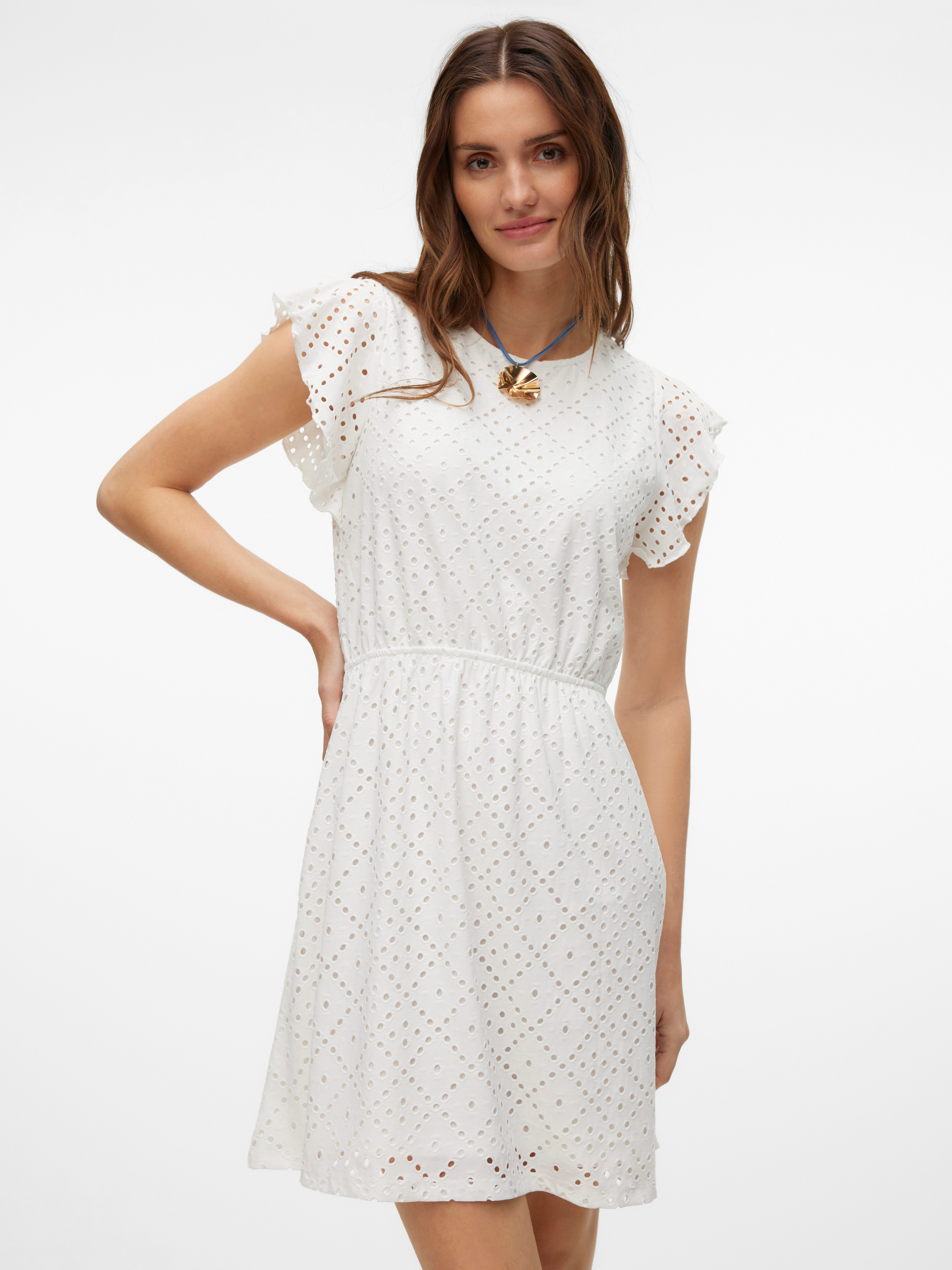 Vero Moda Minikleid VMTASSA SL FRILL SHORT DRESS JRS NOOS Materialmix, regular fit