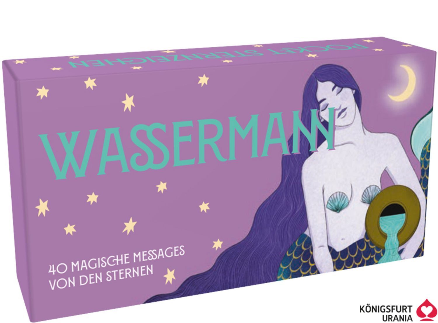 Sternzeichen Wassermann - 40 Karten in Magnetschachtel mit Metallicfol / Ginny Chiara Viola