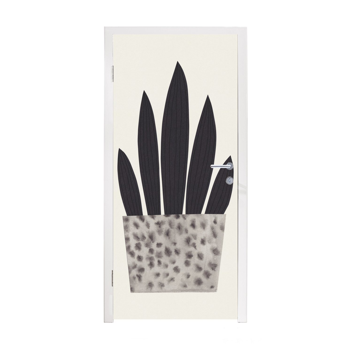 MuchoWow Türtapete Pflanzen - Vase - Pastell - Blumen, Matt, bedruckt, (1 St), Fototapete für Tür, Türaufkleber, 75x205 cm