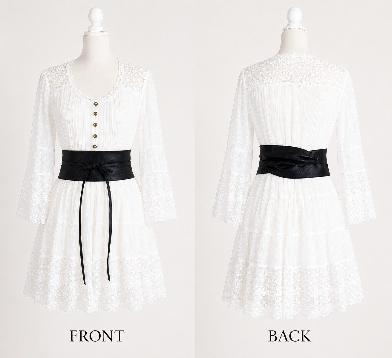 Frentree Taillengürtel damen mit eleganter Schleife, Kleidergürtel mit breitem Bund (Breiter Wickelgürtel zum Schnüren) Obi Gürtel, Bindegürtel für Kleider, Blusen und Mäntel