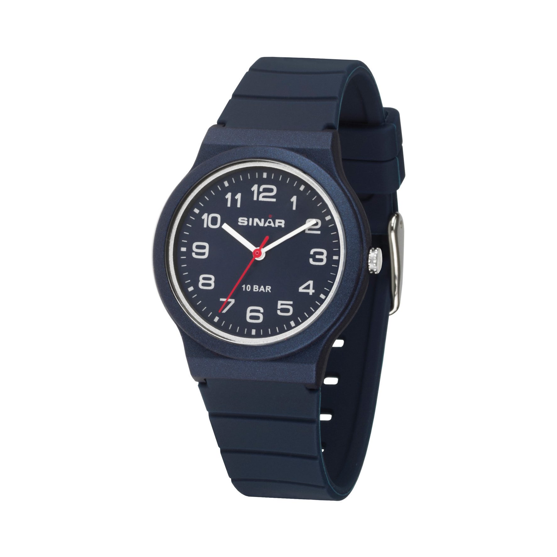 SINAR Quarzuhr XB-18 Jugenduhr Sportuhr Silikonband, analog sportlich modern deutlich Geschenkidee Jugend Kids Ø 34 mm