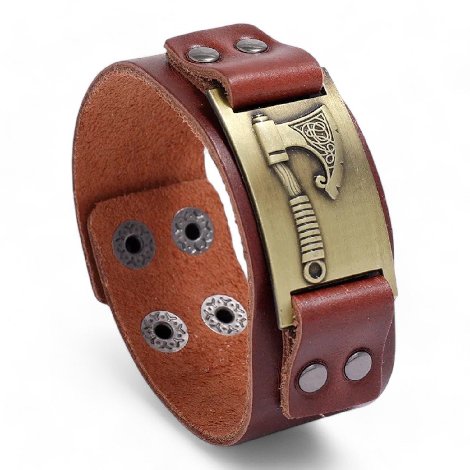 Eyecatcher Lederarmband Wickinger Axt Silber Bronze günstig online kaufen