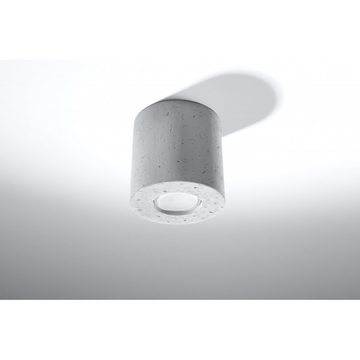 SOLLUX lighting Deckenleuchte Deckenlampe Deckenleuchte ORBIS beton, 1x GU10, ca. 10x10x10 cm