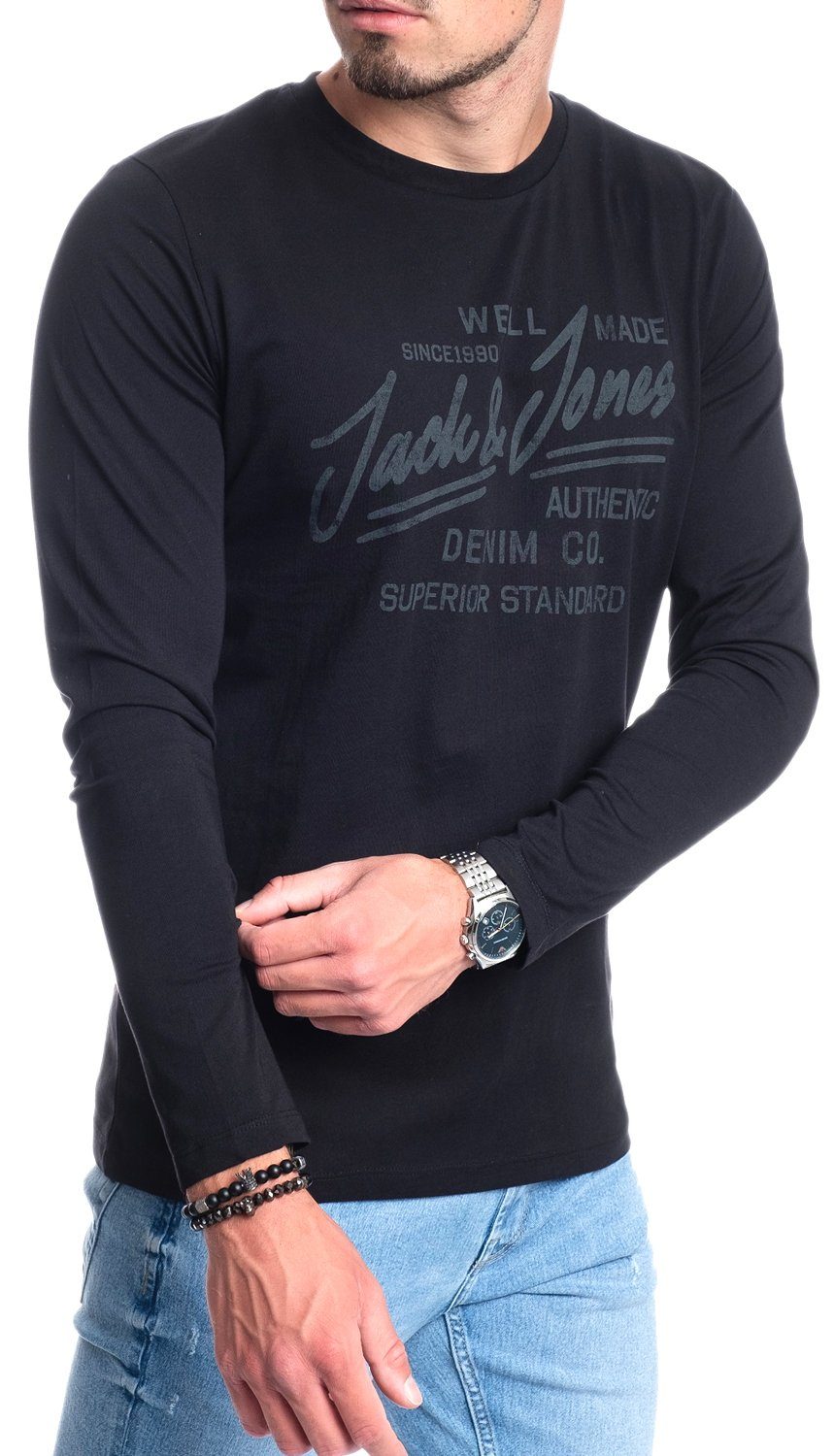 Jack & Jones Langarmshirt stilvolles Regular Fit Longsleeve mit Printdruck Bequemes Oberteil aus Baumwolle mit Rundhalsausschnitt – Bild 4 von 5