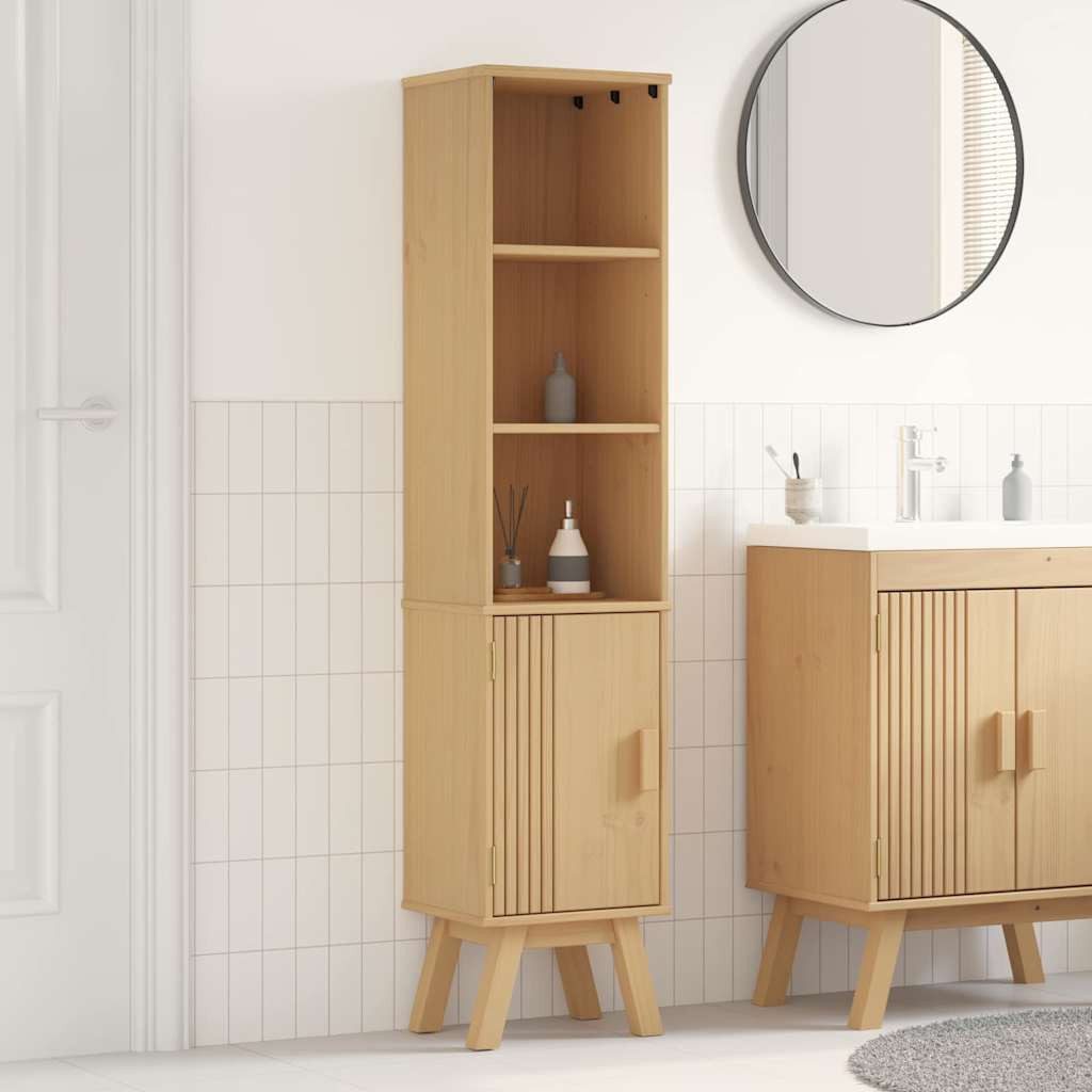 vidaXL Badezimmer-Set Badezimmerschrank mit Regal Olden Braun 35 x 30 x 159 cm, (1-St)