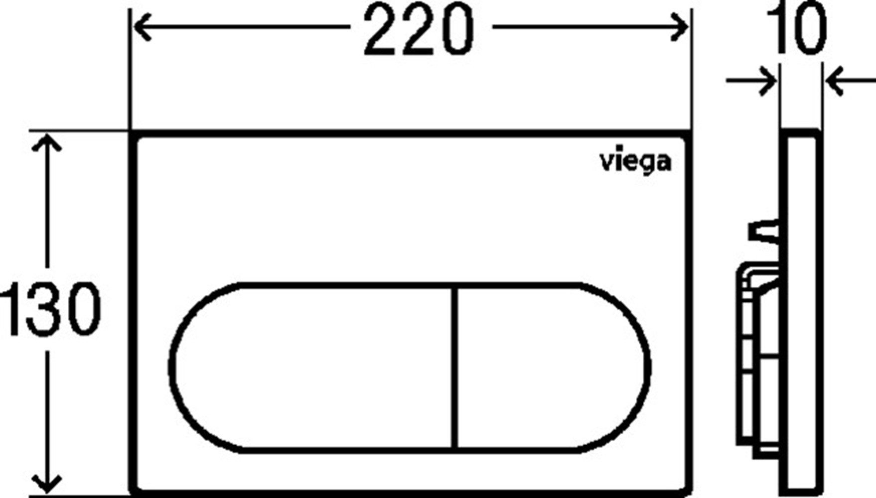 Viega Betätigungsplatte VIEGA WC Betät.-Pl. VISIGN for Life 6 8602.1 aus Kunststoff verchromt