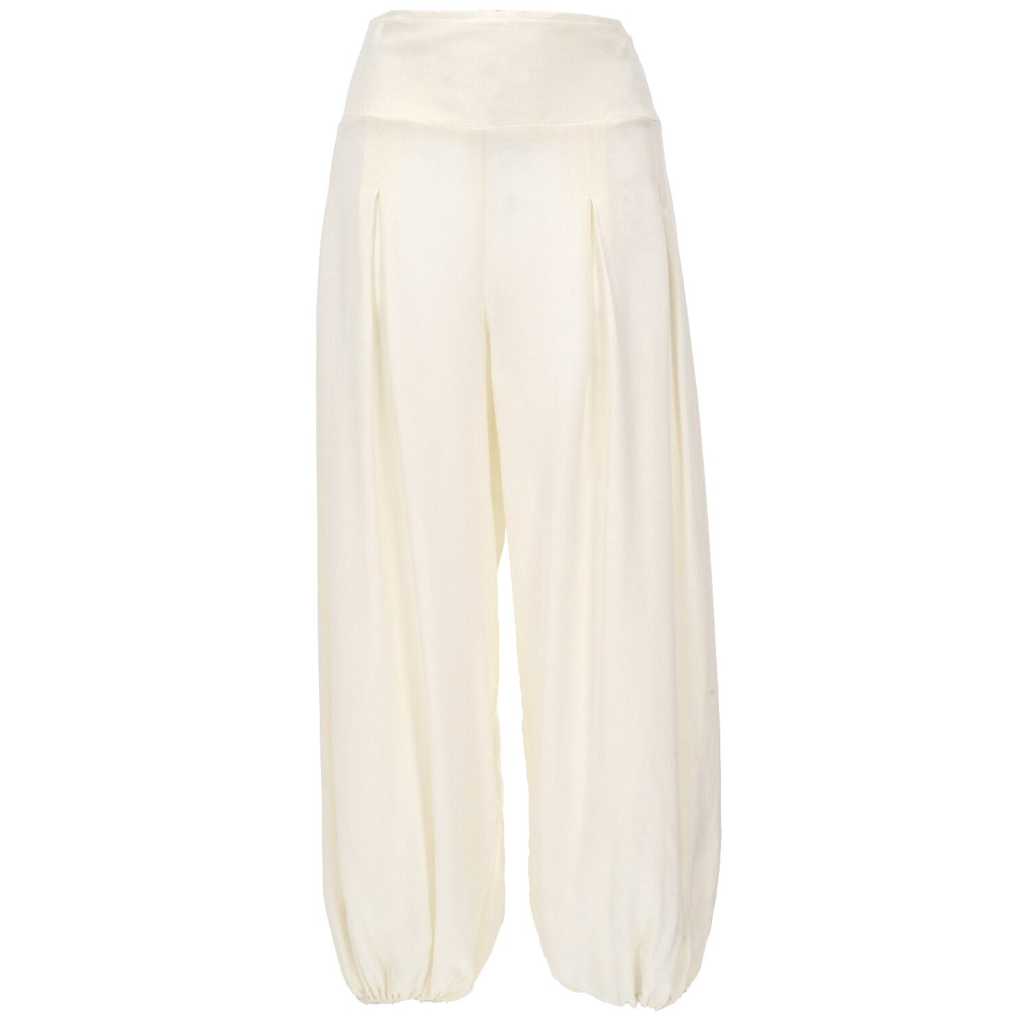 Guru-Shop Relaxhose Boho Pluderhose, Muckhose, Haremshose - naturweiß Ethno Style, alternative Bekleidung