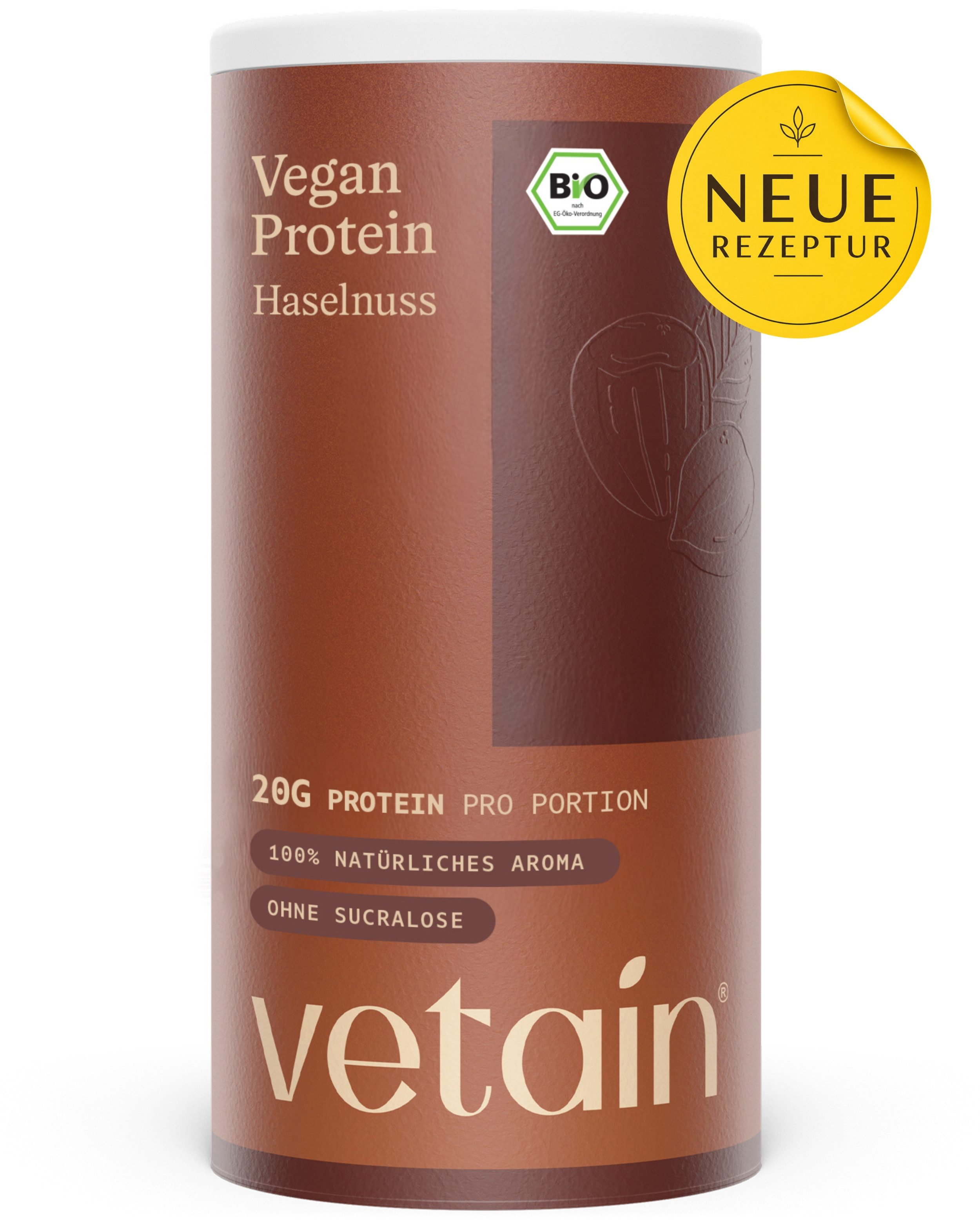 VETAIN Vegan Protein Pulver, 540 g, Fermentiertes Erbsenprotein, ohne Stevia, Sucralose & Aspartam