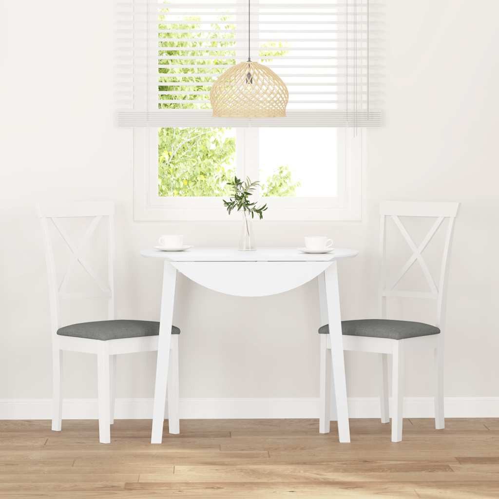 vidaXL Esszimmerstuhl Esszimmerstühle mit Kissen 2 Stk. Weiß Massivholz Gum günstig online kaufen