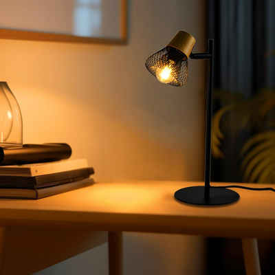 LQWELL Schreibtischlampe Modern Tischleuchte E14 Nachttischlampe, Leuchtmittel wechselbar, ohne Leuchtmittel, Metall Schreibtischlampe Esstischlampe, für Schlafzimmer Wohnzimmer Esszimmer Studio Büro Bar