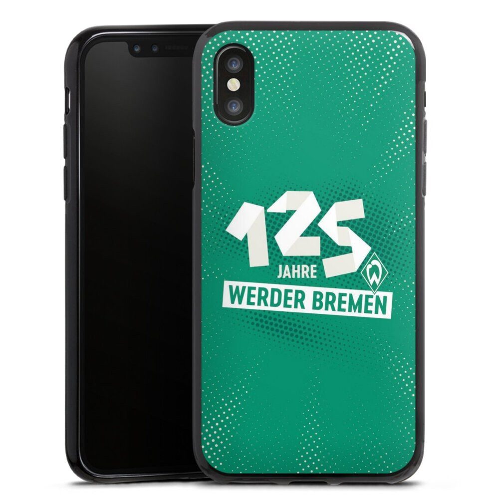 DeinDesign Handyhülle 125 Jahre Werder Bremen Offizielles Lizenzprodukt, Apple iPhone Xs Silikon Hülle Bumper Case Handy Schutzhülle