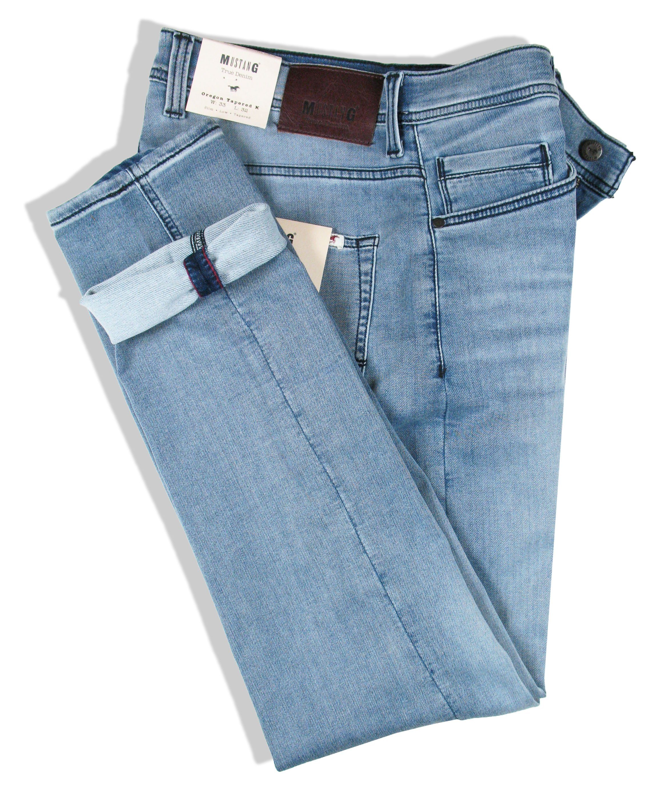 K Sweat-Denim MUSTANG Oregon 5-Pocket-Jeans blue-5000403 Tapered denim