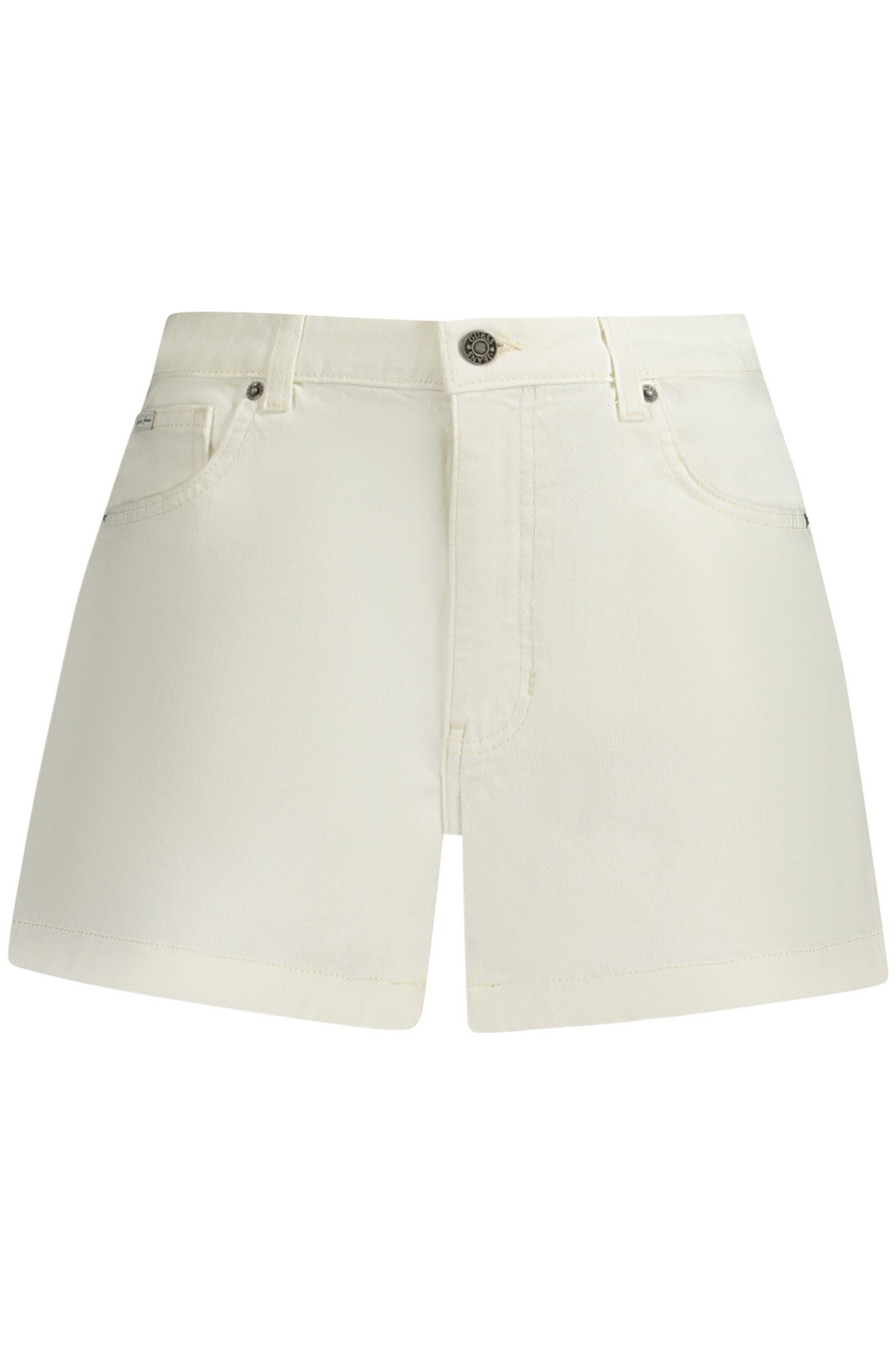 GUESS JEANS 2-in-1-Shorts Weiße Damen-Jeansshorts mit 5 Taschen – Ideal für Mütter