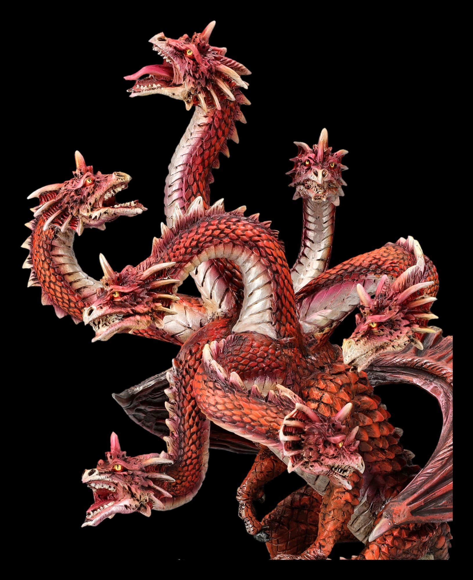 Dekofigur - mit Fantasy Figur sieben Deko - Shop Drachen Dekofigur Köpfen GmbH Rote Figuren Hydra