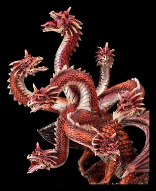 Figuren Shop GmbH Dekofigur Drachen Figur - Rote Hydra mit sieben Köpfen - Fantasy Dekofigur Deko