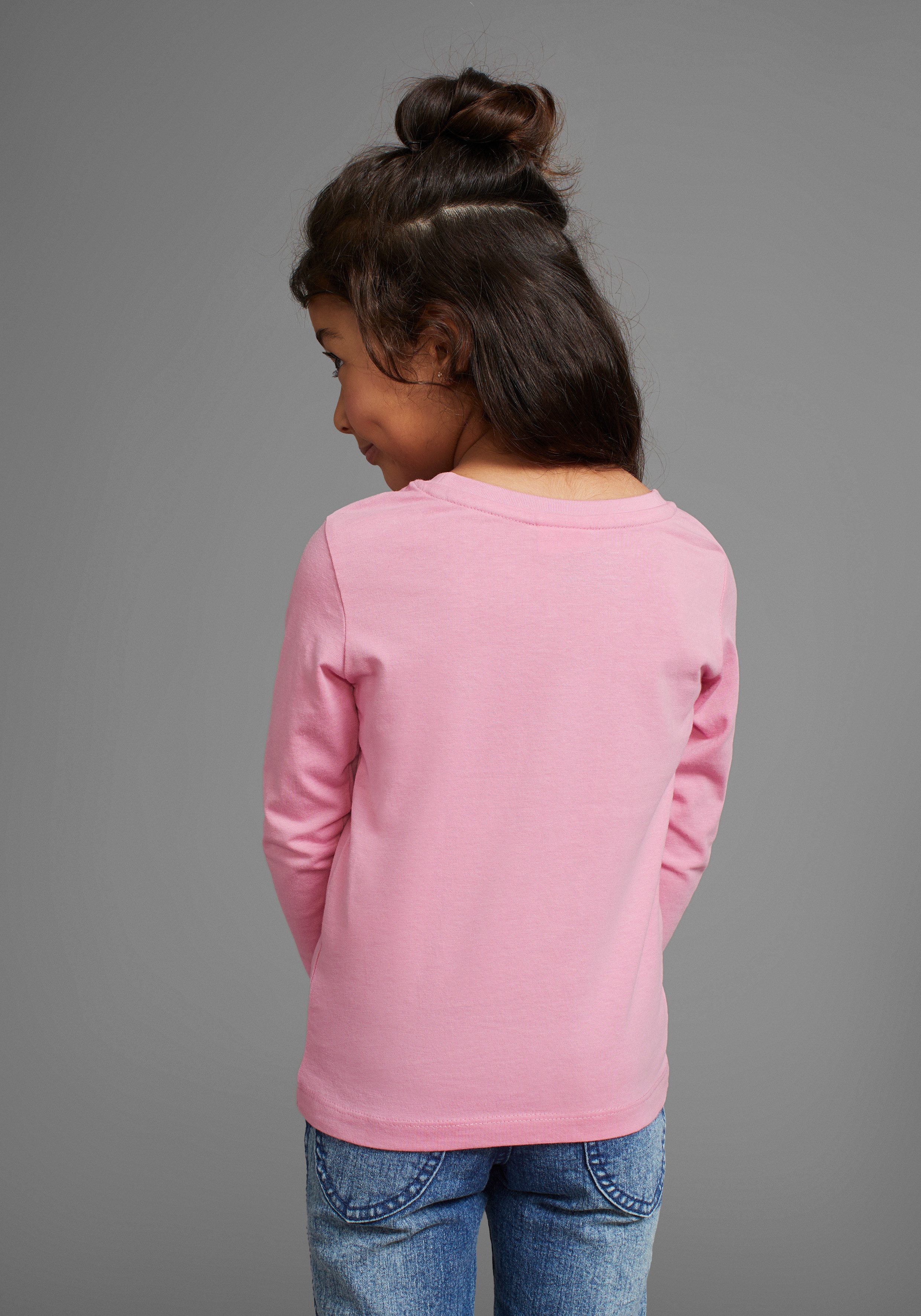 KangaROOS Langarmshirt für kleine Mädchen, süßer Logo-Druck