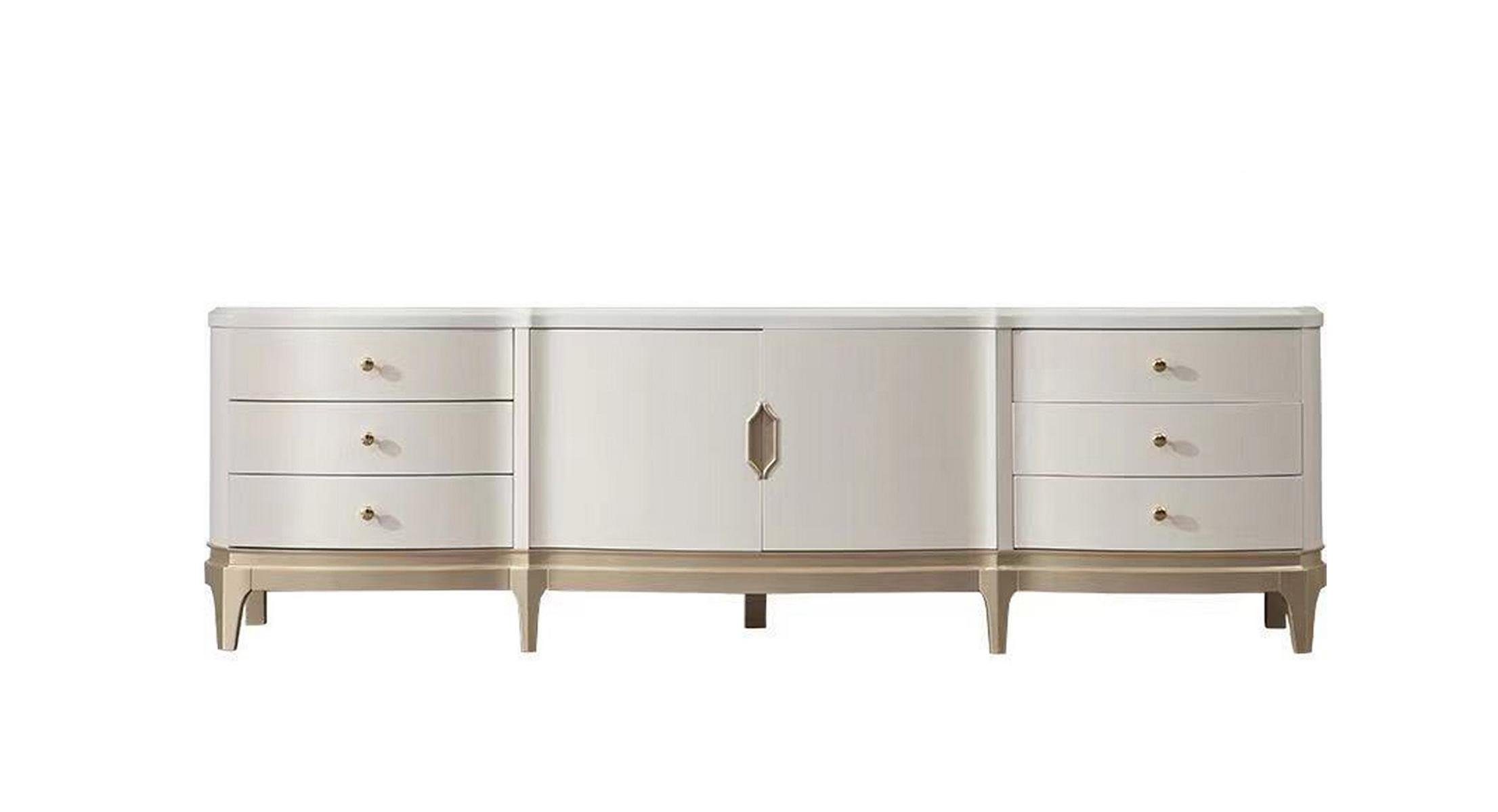 JVmoebel Sideboard, Sideboard Schrank rtv Wohnzimmer tv Holz Möbel Weiß Lowboard | Sideboards