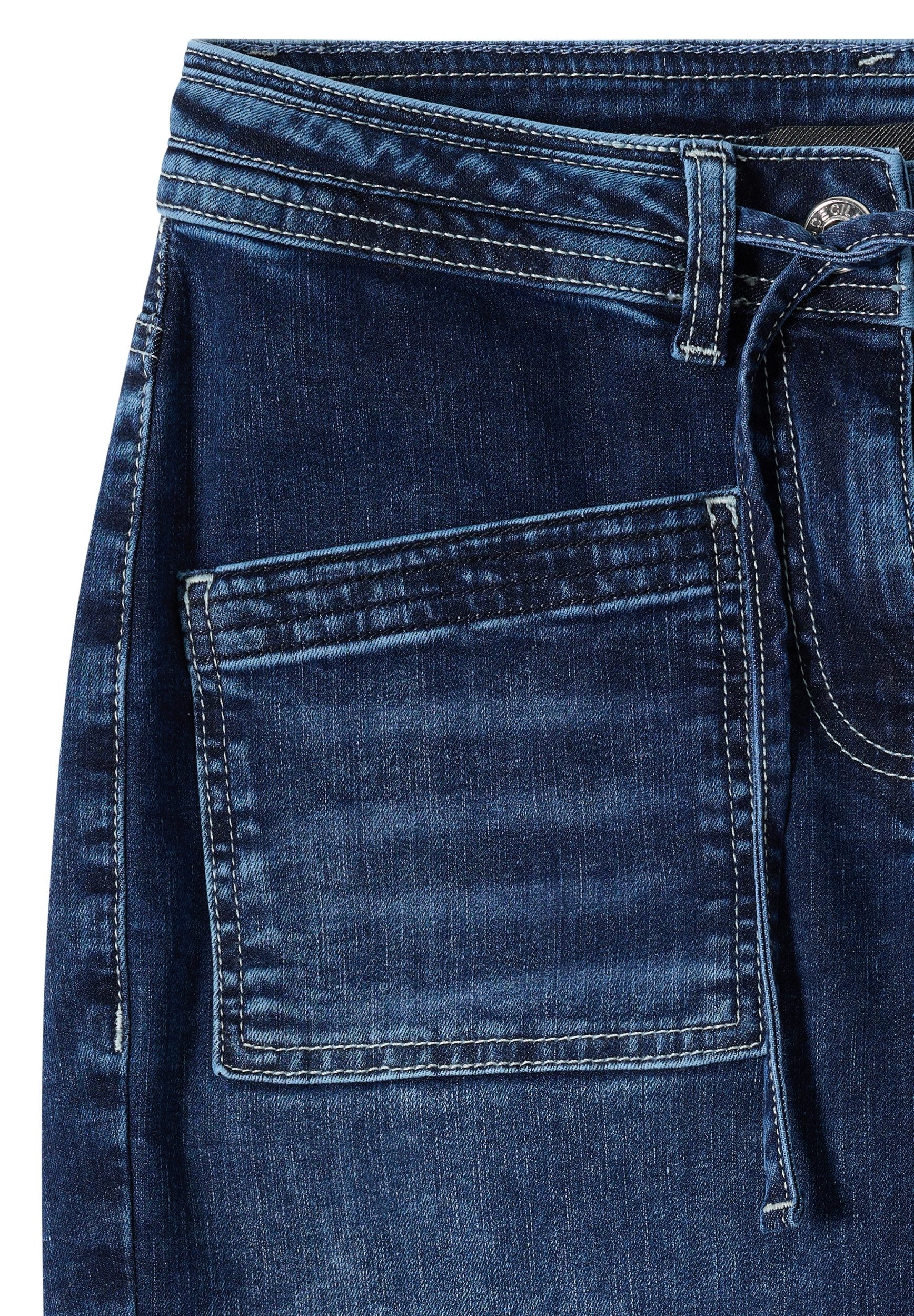 CECIL 5-Pocket-Hose Style Tracey Mid Blue Patch Po günstig online kaufen