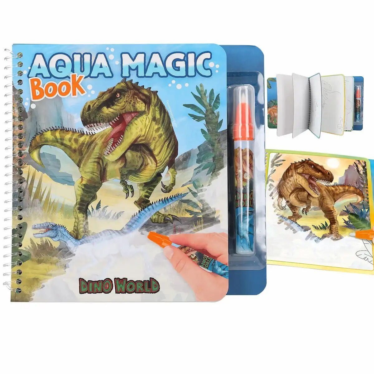 Dino World Stickerbuch DINO World Aqua Magic Book – Mal-Buch mit Wasserstift