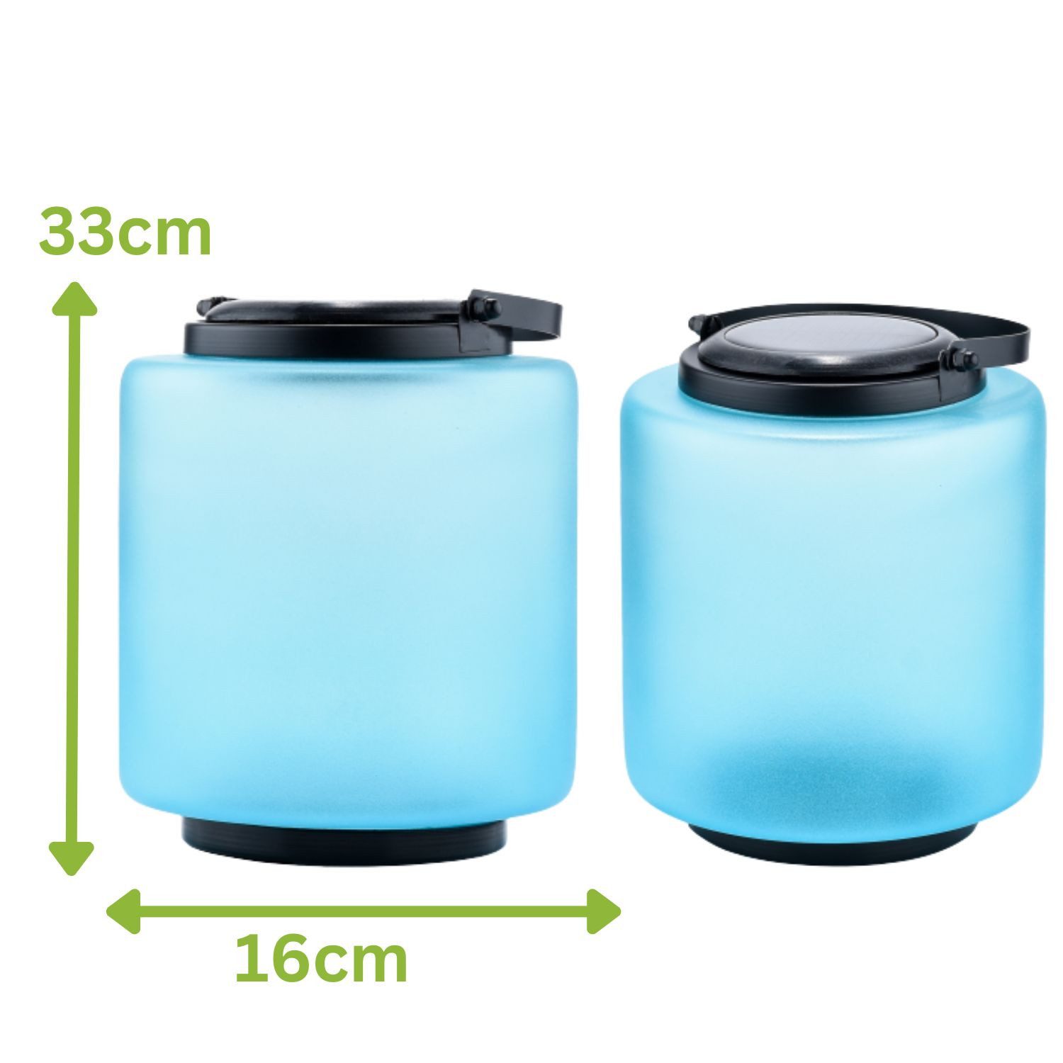 Marrakesch Orient & Mediterran Interior LED Solarleuchte Moderne Solarlaterne Erlin handgefertigt aus Glas in Blau 33 cm modern, LED fest integriert, Handarbeit