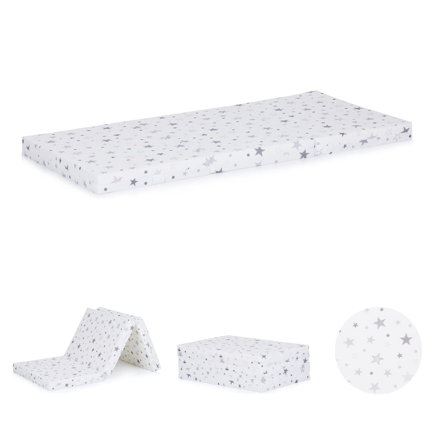 Kindermatratze Babybett Matratze Stars, Chipolino, 6 cm hoch, faltbar, Bezug waschbar, Größe 120 x 60 x 6 cm