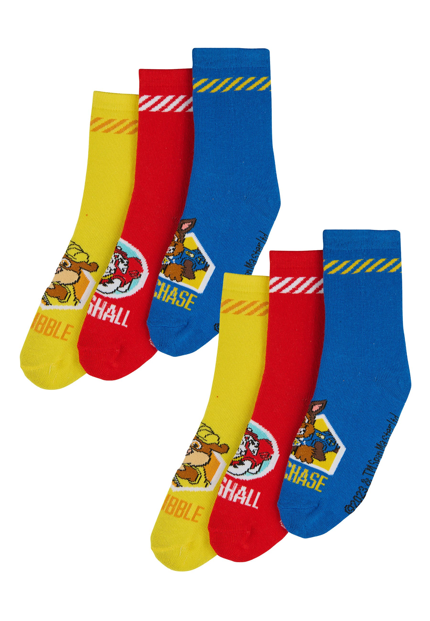 ONOMATO! Socken Paw Patrol Chase Kinder Jungen Socken 6er Pack (6-Paar)