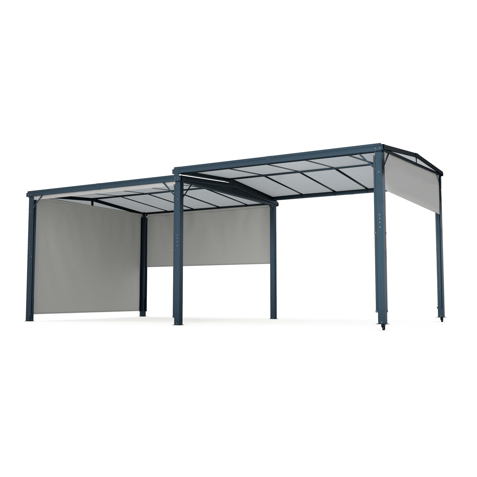 blumfeldt Pavillon Solid Sky, (Set), Outdoor Garten mit Seitenteilen verstellbar Stahl 2225x295x580 cm