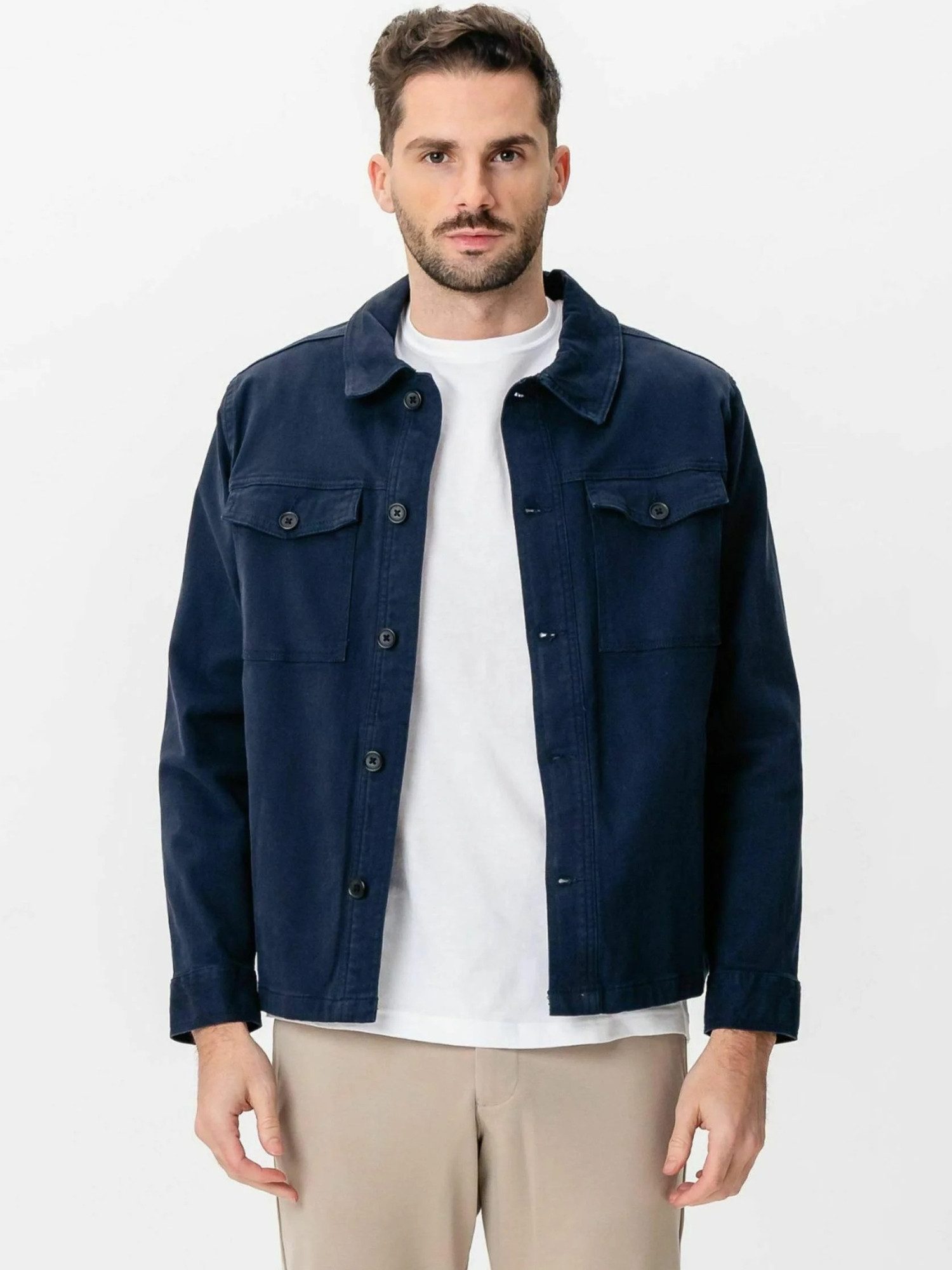 Langarmhemd TEESHOPPEN Shirt Twill Overshirt