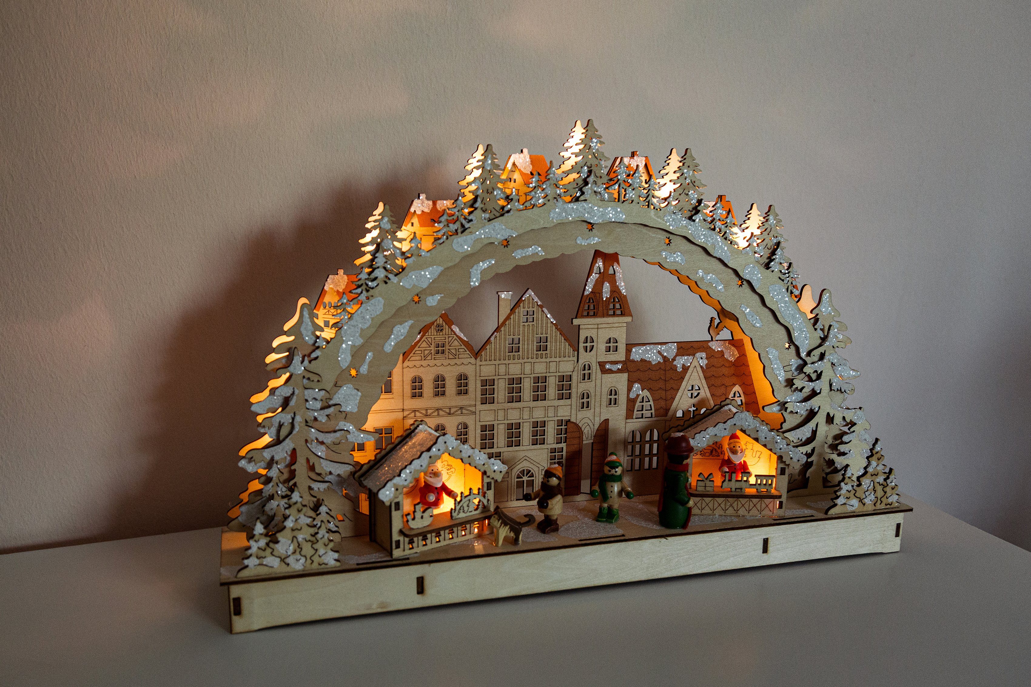 LED Schwibbogen & mit Weihnachtsdeko (1-tlg), Beleuchtung, Myflair Höhe ca. aus Holz, Accessoires Möbel LED cm 28