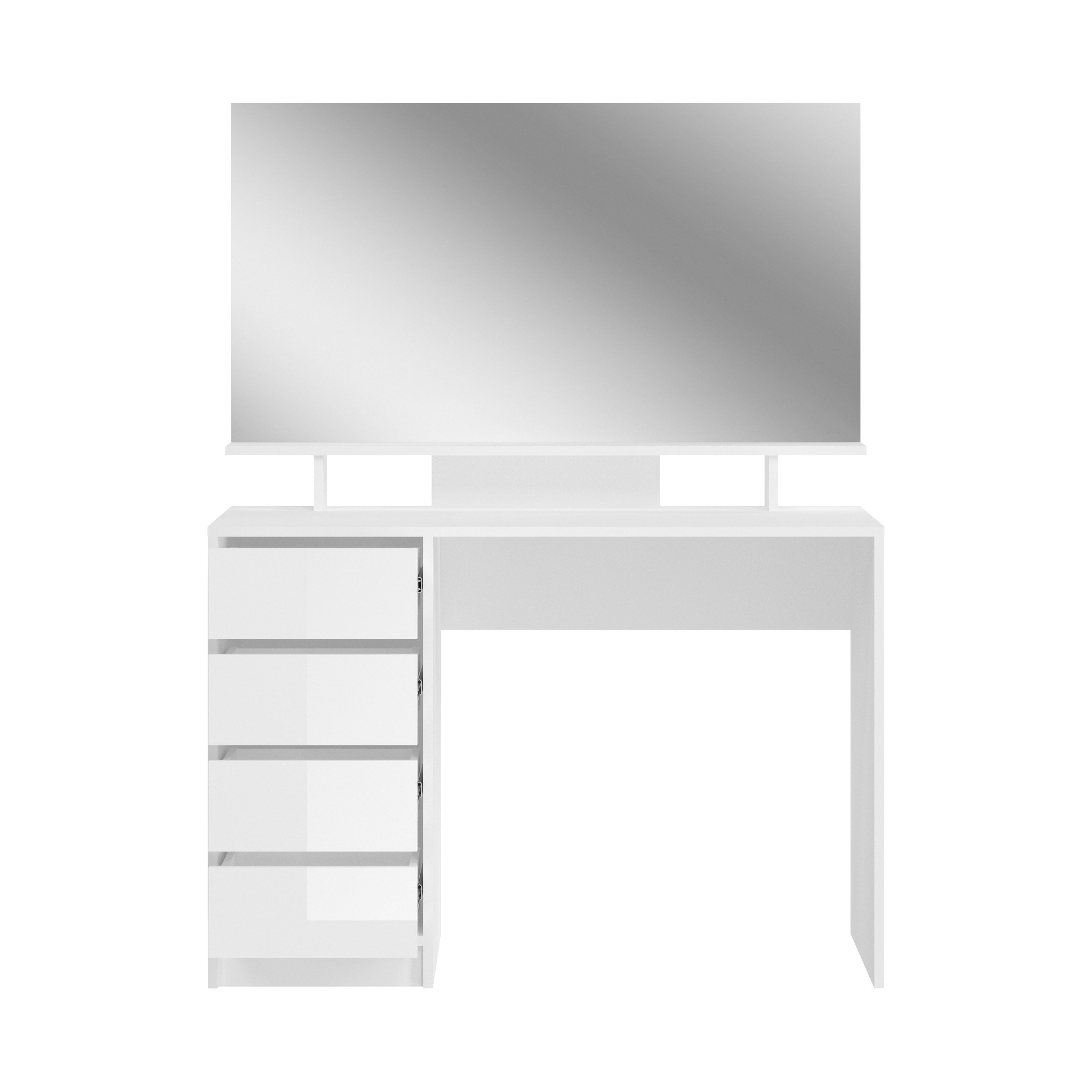 furnling Schminktisch Emmi, mit Spiegel, 4 Schubladen, großzügiger Stauraum, Frisiertisch, modern