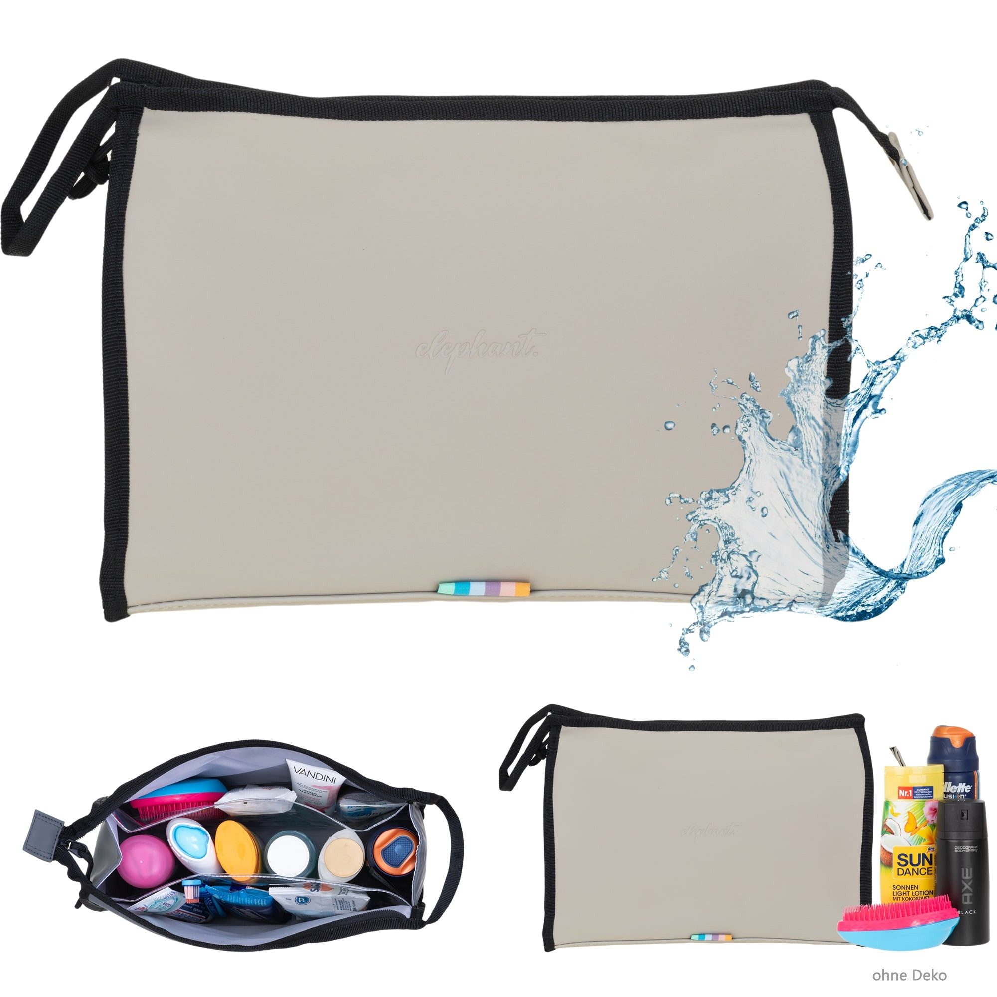 ELEPHANT Kulturbeutel groß Kulturtasche Washbag Classic Hydro Plane, wasserabweisend Sauna Reise Sport Tasche 12817