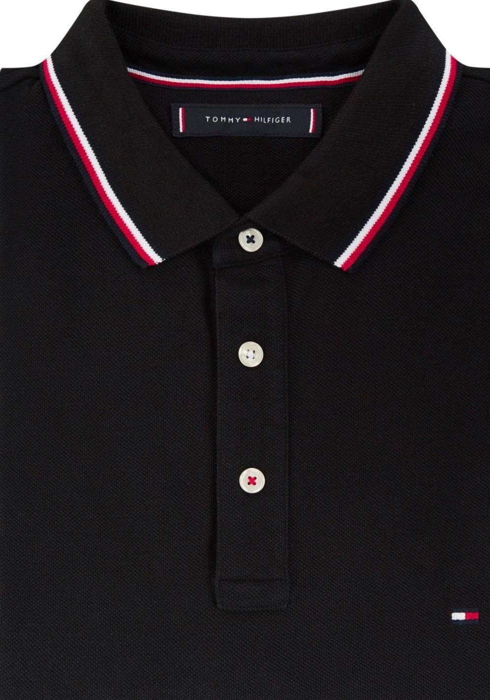 POLO black Poloshirt TOMMY TIPPED Tommy Hilfiger SLIM