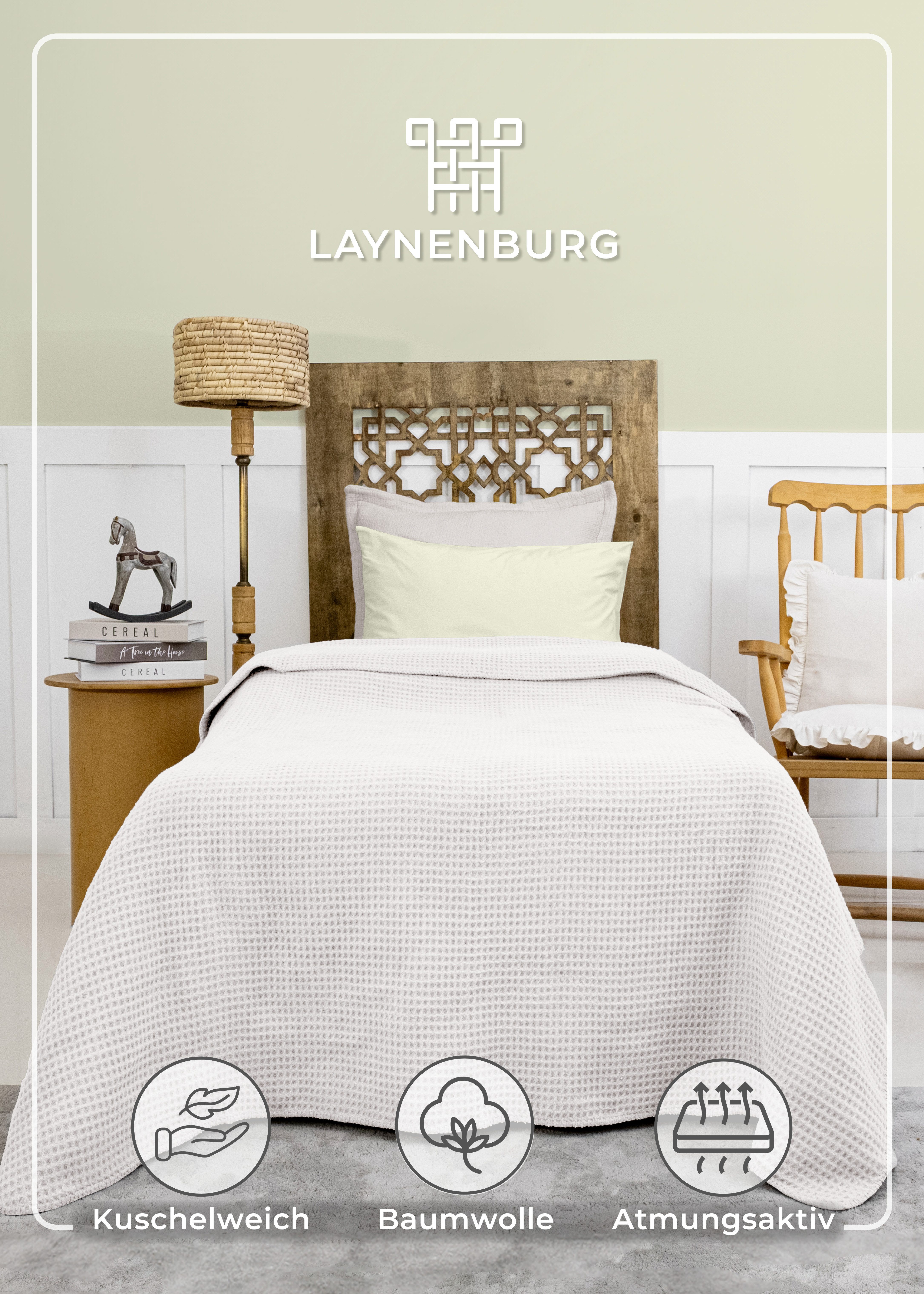 Wohndecke Wohndecke Waffelpique aus Baumwolle - Kuscheldecke, Baumwolldecke günstig online kaufen