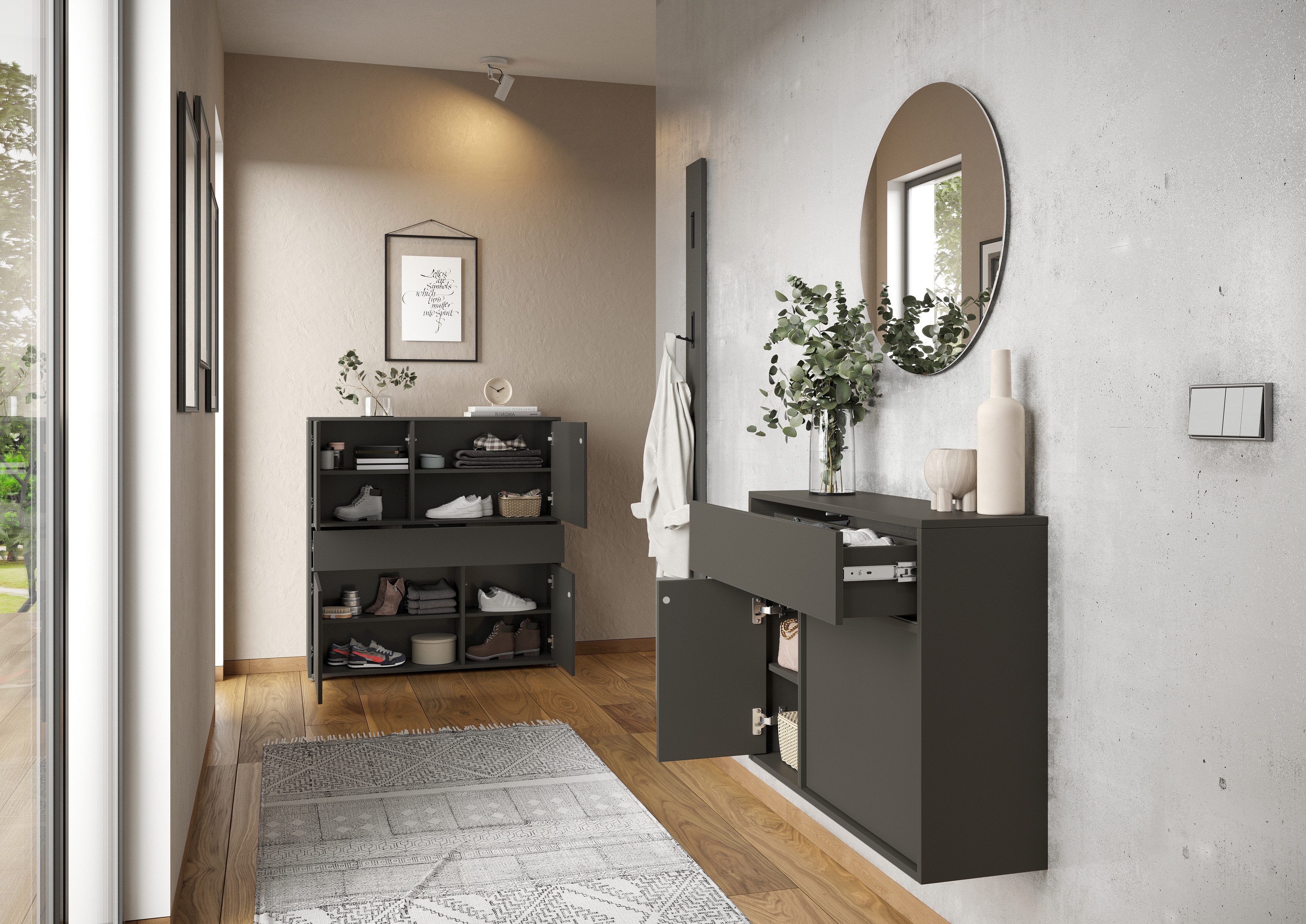 GERMANIA Mehrzweckschrank Ameca 2.0 stehend und hängend montierbar, moderner Flurschrank, Breite 83 cm – Bild 5 von 5