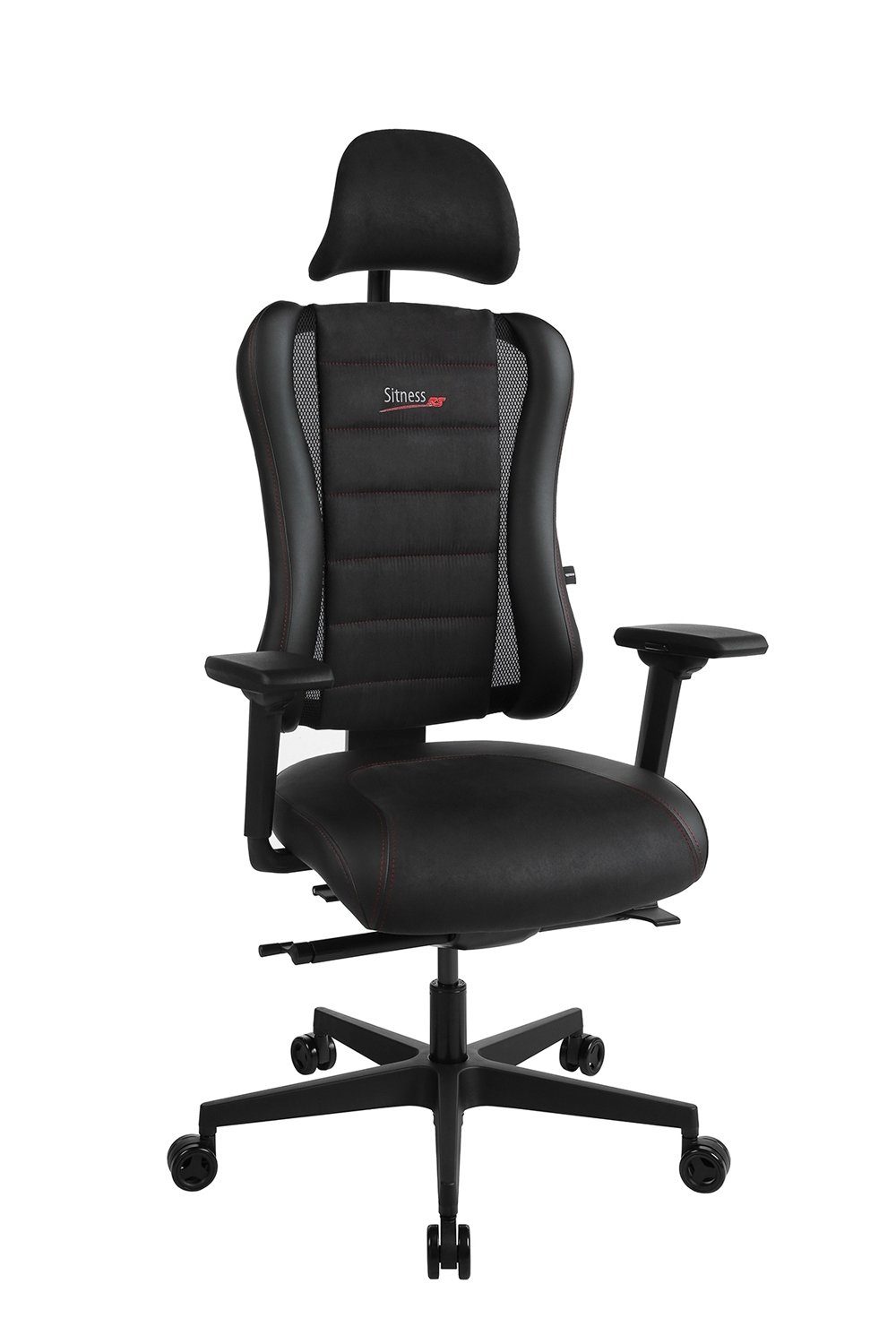 TOPSTAR Gaming-Stuhl SITNESS RS-PRO, Schwarz, Rot, Kunstleder, 3-fach verstellbare Armlehnen