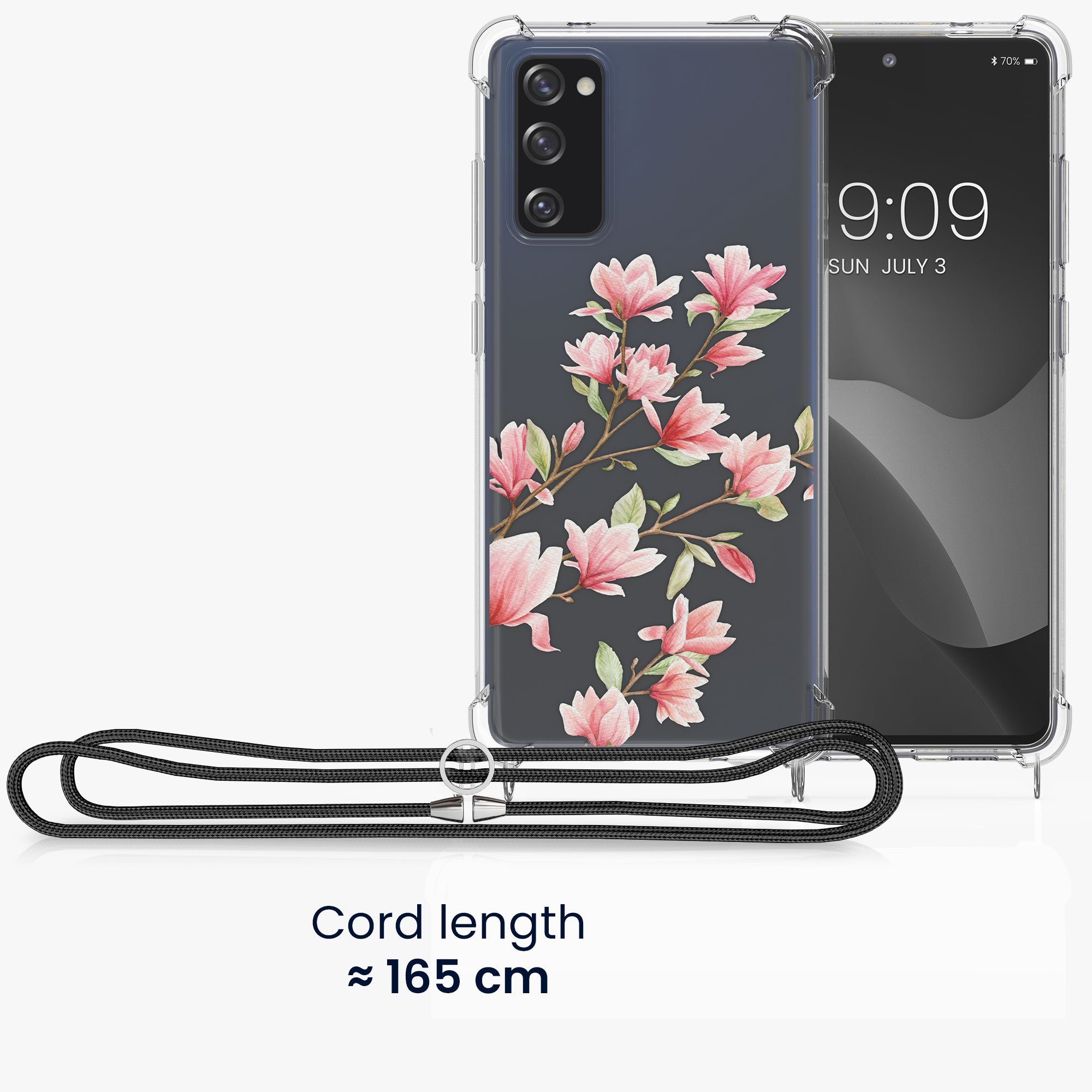 kwmobile Handyhülle Hülle für Samsung Galaxy S20 FE, Silikon Handyhülle mit Kette - Handykette Handyband