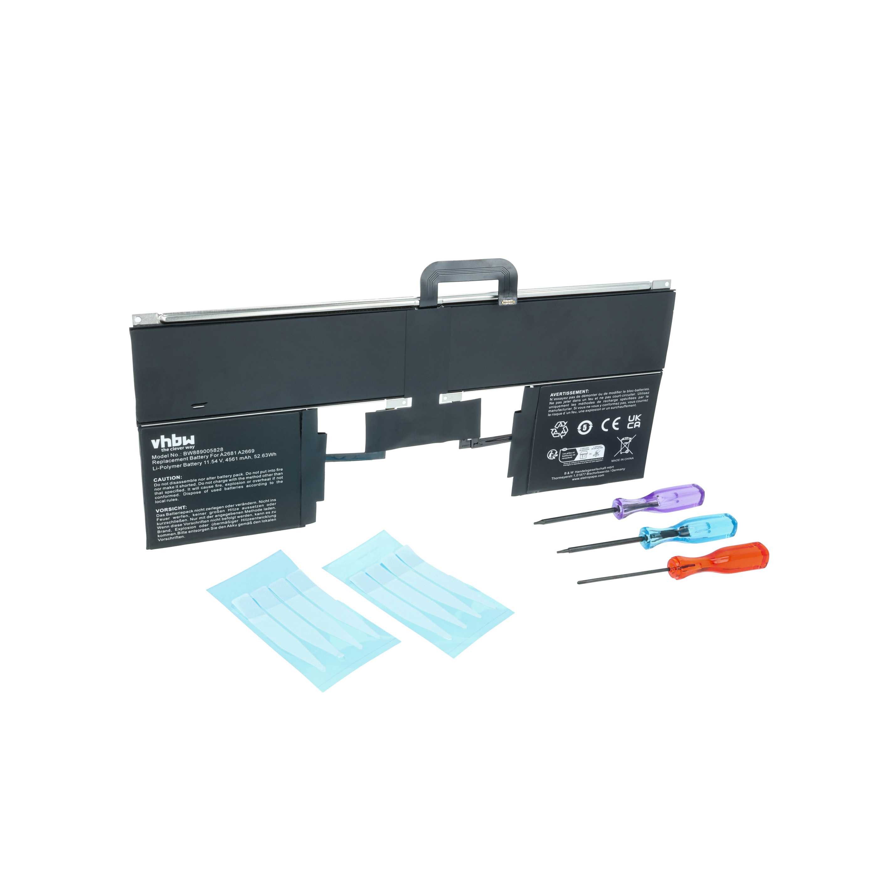 vhbw Akku Ersatz für Apple A2669 für Computer (4561 mAh, 11,54 V, Tablet-Akku Akku Li-Polymer 4561 mAh (11,54 V), Leistungsfähiger Austausch-Akku für Ihren Tablet-Computer