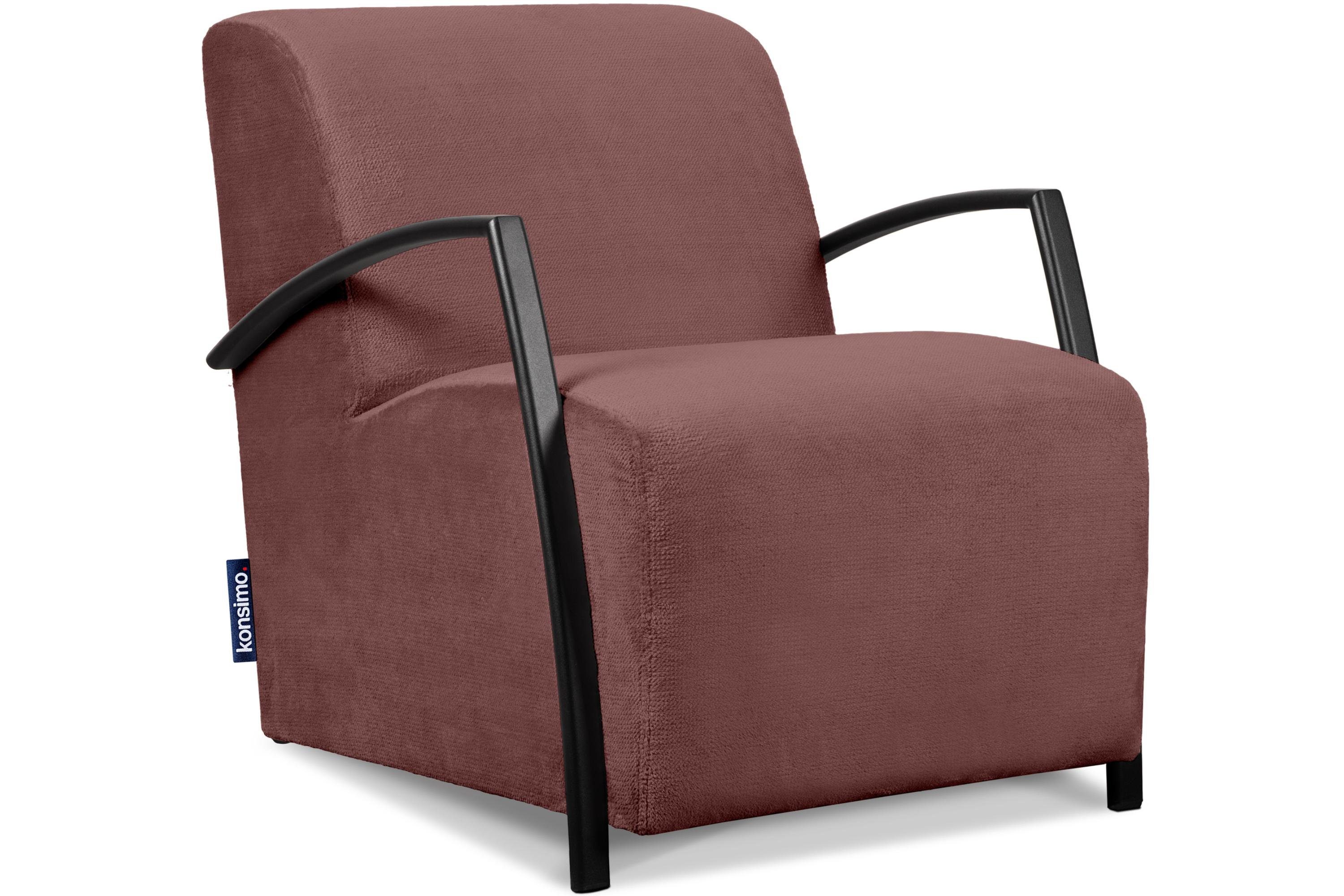 Konsimo Cocktailsessel CARO Sessel, mit gewellter Feder im Sitz, ergonomische Form für bequemes Sitzen rosa | rosa