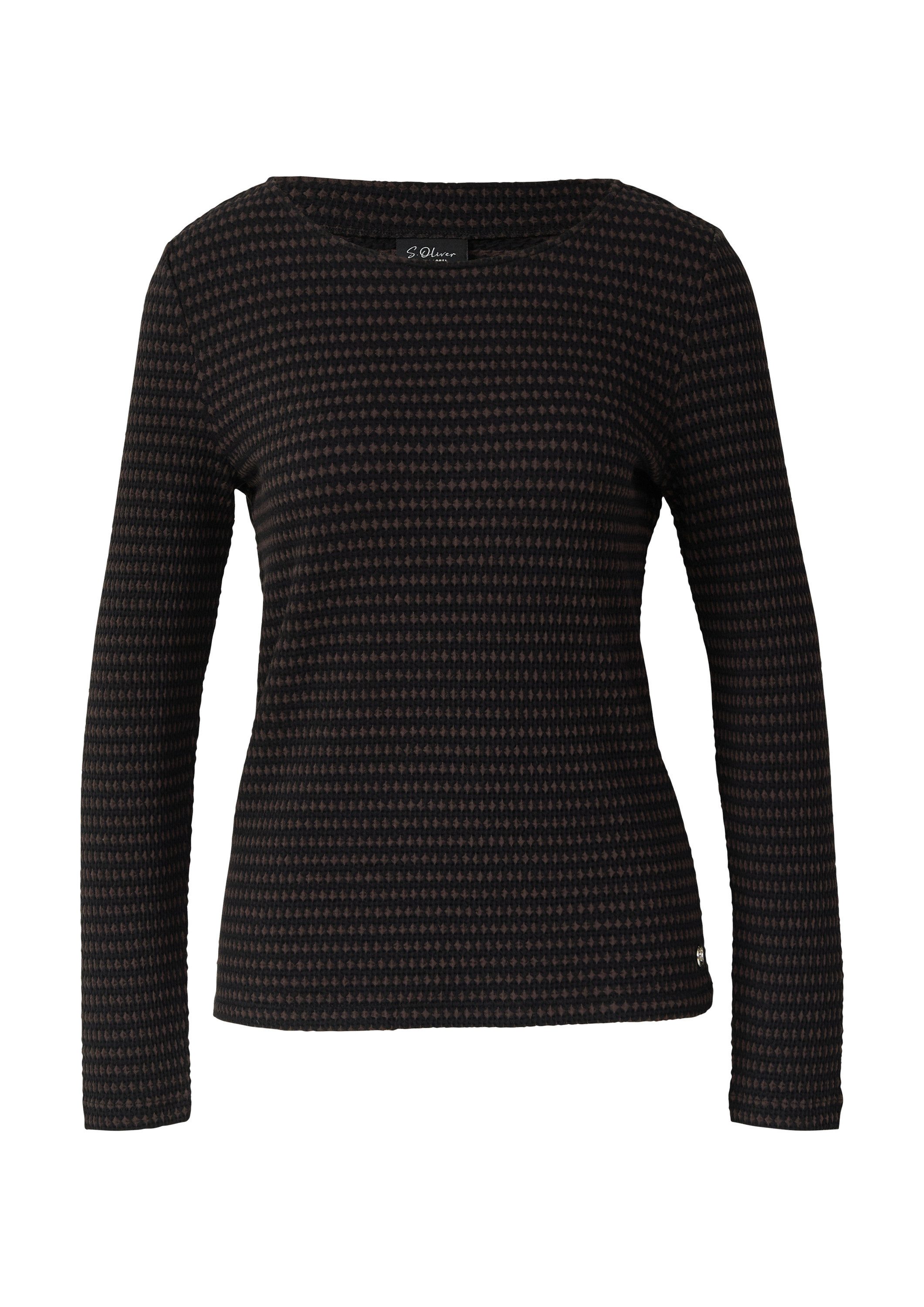s.Oliver Langarmshirt T-Shirt Bicolor-Shirt mit Strukturmuster günstig online kaufen
